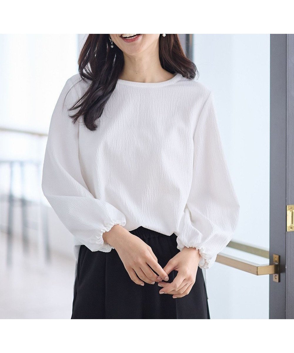 【エニー/ANY】のポコポコバルーン袖ブラウス インテリア・キッズ・メンズ・レディースファッション・服の通販 founy(ファニー) 　ファッション　Fashion　レディースファッション　Fashion for Women　トップス・カットソー　Cut & Sew Tops　シャツ・ブラウス・オフィスカジュアル　Elegant Blouses & Button-Ups　おすすめ　Recommended / Our Picks　スリット　Slit, Slit Detail　スリーブ　Sleeve, Long Sleeve / Short Sleeve　デニム　Denim, Jeans Material　バルーン　Balloon, Balloon Silhouette　夏　Summer　春　Spring　S/S・春夏　SS, Spring/Summer, Warm Season　オフ|ID: prp329100004884902 ipo3291000000036464852