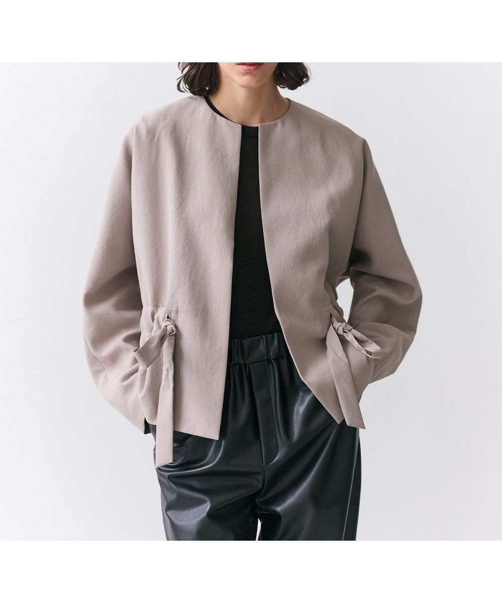 【ベイジ,/BEIGE,】のPORDIC / ドロスト付きノーカラージャケット 人気、トレンドファッション・服の通販 founy(ファニー) 　ファッション　Fashion　レディースファッション　Fashion for Women　アウター　Coat / Outerwear Collection　レディースジャケット・軽アウター　Jackets　ノーカラージャケット / シンプル上品コーデ　Collarless Jackets　春　Spring　カットソー　Cut and Sewn Top　今季　This Season, Current Season　ジャケット　Jacket, Outerwear　人気　Popular, Best Seller　フェミニン　Feminine, Girly　フォルム　Silhouette, Form　リラックス　Relax, Relaxed Fit　ワイド　Wide, Wide Fit　S/S・春夏　SS, Spring/Summer, Warm Season　夏　Summer　エレガント 上品　Elegant　 other-1|ID: prp329100004884927 ipo3291000000036465040