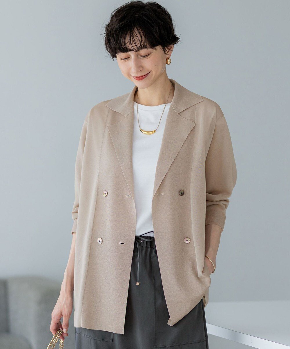 【23区/NIJYUSANKU】の【洗える】シアー ダブルブレスト ニット ジャケット インテリア・キッズ・メンズ・レディースファッション・服の通販 founy(ファニー) ファッション Fashion レディースファッション Fashion for Women アウター Coat / Outerwear Collection レディースジャケット・軽アウター Jackets テーラードジャケット / 通勤・きれいめスタイル Tailored Jackets & Blazers 洗える Machine Washable シアー Sheer, See-Through ジャケット Jacket, Outerwear ダウン Down, Puffer ダブル Double, Double-Breasted デニム Denim, Jeans Material A/W・秋冬 Autumn/Winter 夏 Summer 2025年 2025 2025-2026秋冬・A/W Autumn/Winter 2025–26 AW25–26 ベージュ系|ID: prp329100004887737 ipo3291000000036497562