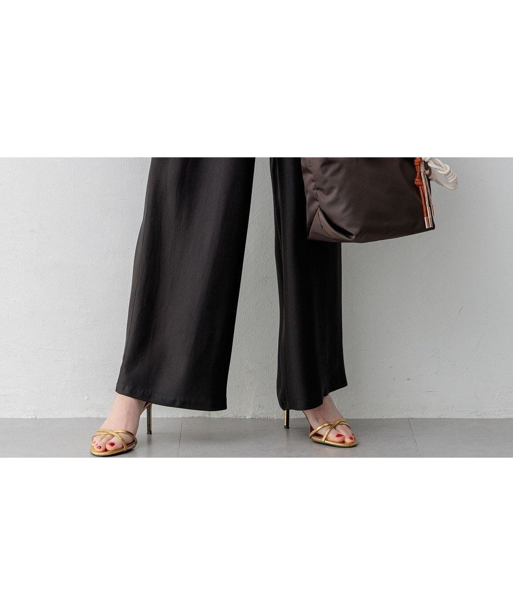 【23区/NIJYUSANKU】の【見上愛さん着用】ブライトカルゼ ワイド パンツ インテリア・キッズ・メンズ・レディースファッション・服の通販 founy(ファニー) 　ファッション　Fashion　レディースファッション　Fashion for Women　パンツ　Pants & Trousers　春　Spring　シンプル　Simple, Minimal　ツイル　Twist, Twisted Detail　ドレープ　Drape, Draping Fabric　ドローストリング　Drawstring, Pull Cord　フロント　Front, Front Design　ポケット　Pocket, Pocket Detail　リラックス　Relax, Relaxed Fit　ワイド　Wide, Wide Fit　S/S・春夏　SS, Spring/Summer, Warm Season　夏　Summer　エレガント 上品　Elegant　2026年　2026　ブラック系|ID: prp329100004887755 ipo3291000000036497870