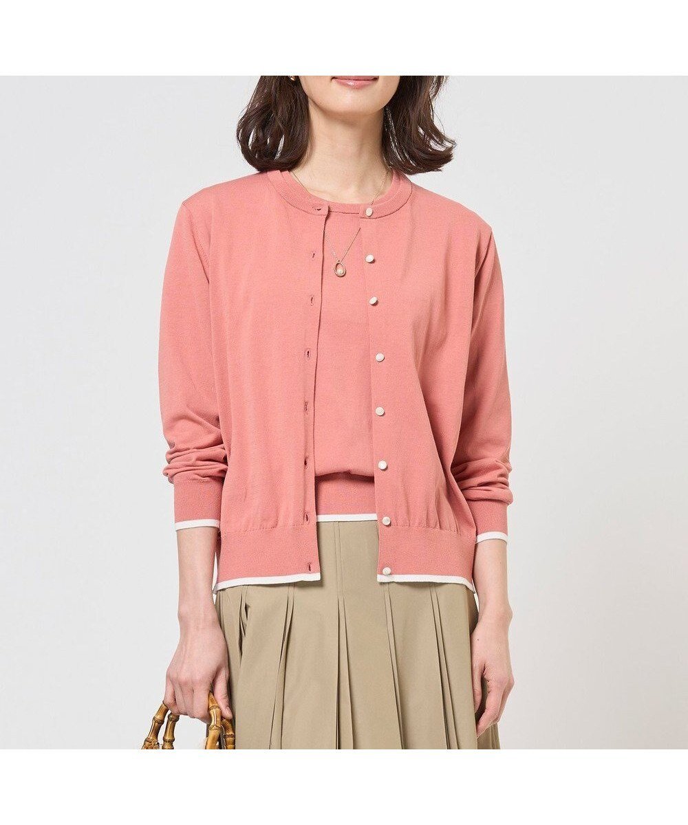 【ジェイ プレス/J.PRESS】のBASIC HT COTTON クルーネック カーディガン インテリア・キッズ・メンズ・レディースファッション・服の通販 founy(ファニー) 　ファッション　Fashion　レディースファッション　Fashion for Women　トップス・カットソー　Cut & Sew Tops　カーディガン・羽織り　Layered Style Cardigans　アンサンブル　Ensemble Set　イタリア　Italy　インド　Indian Textile　春　Spring　カーディガン　Cardigan, Knitwear　シンプル　Simple, Minimal　ベーシック　Basic, Essential　ローズ　Rose, Rose Motif　S/S・春夏　SS, Spring/Summer, Warm Season　夏　Summer　エレガント 上品　Elegant　ローズピンク系|ID: prp329100004887776 ipo3291000000036498172