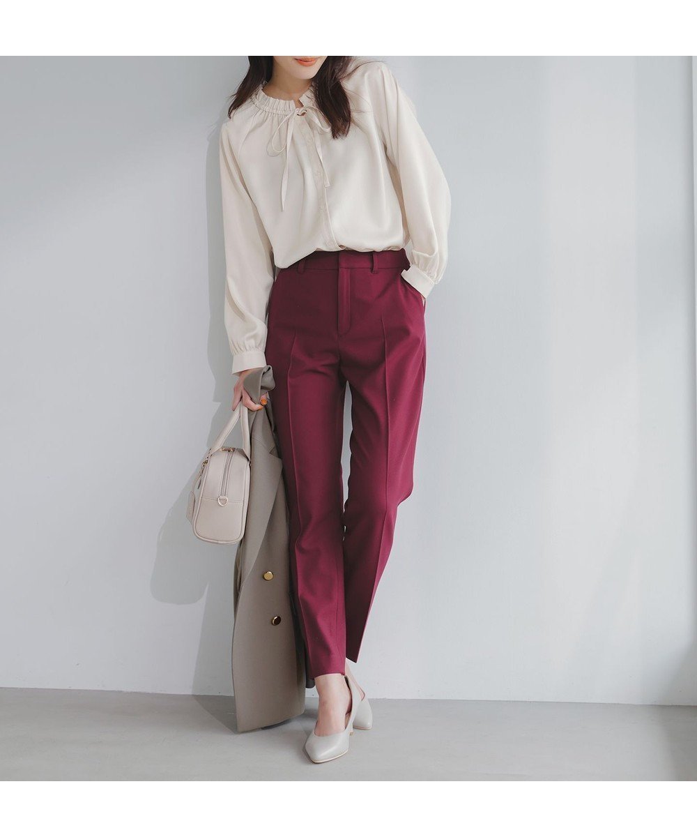 【エニィ スィス/any SiS】のビューティサーモ2WAYストレッチ テーパードパンツ インテリア・キッズ・メンズ・レディースファッション・服の通販 founy(ファニー) 　ファッション　Fashion　レディースファッション　Fashion for Women　パンツ　Pants & Trousers　ジャケット　Jacket, Outerwear　ストレッチ　Stretch, Stretchy Fabric　セットアップ　Set-Up, Coordinated Outfit　チェック　Check, Plaid, Tartan　パターン　Pattern, Design Print　フレア　Flare, Flared　ポケット　Pocket, Pocket Detail　ワイド　Wide, Wide Fit　A/W・秋冬　Autumn/Winter　おすすめ　Recommended / Our Picks　エレガント 上品　Elegant　新作・新入荷　New Arrivals / New In　ビジネス 仕事 通勤　Business / Work / Commuting　ボルドー|ID: prp329100004887794 ipo3291000000036498416