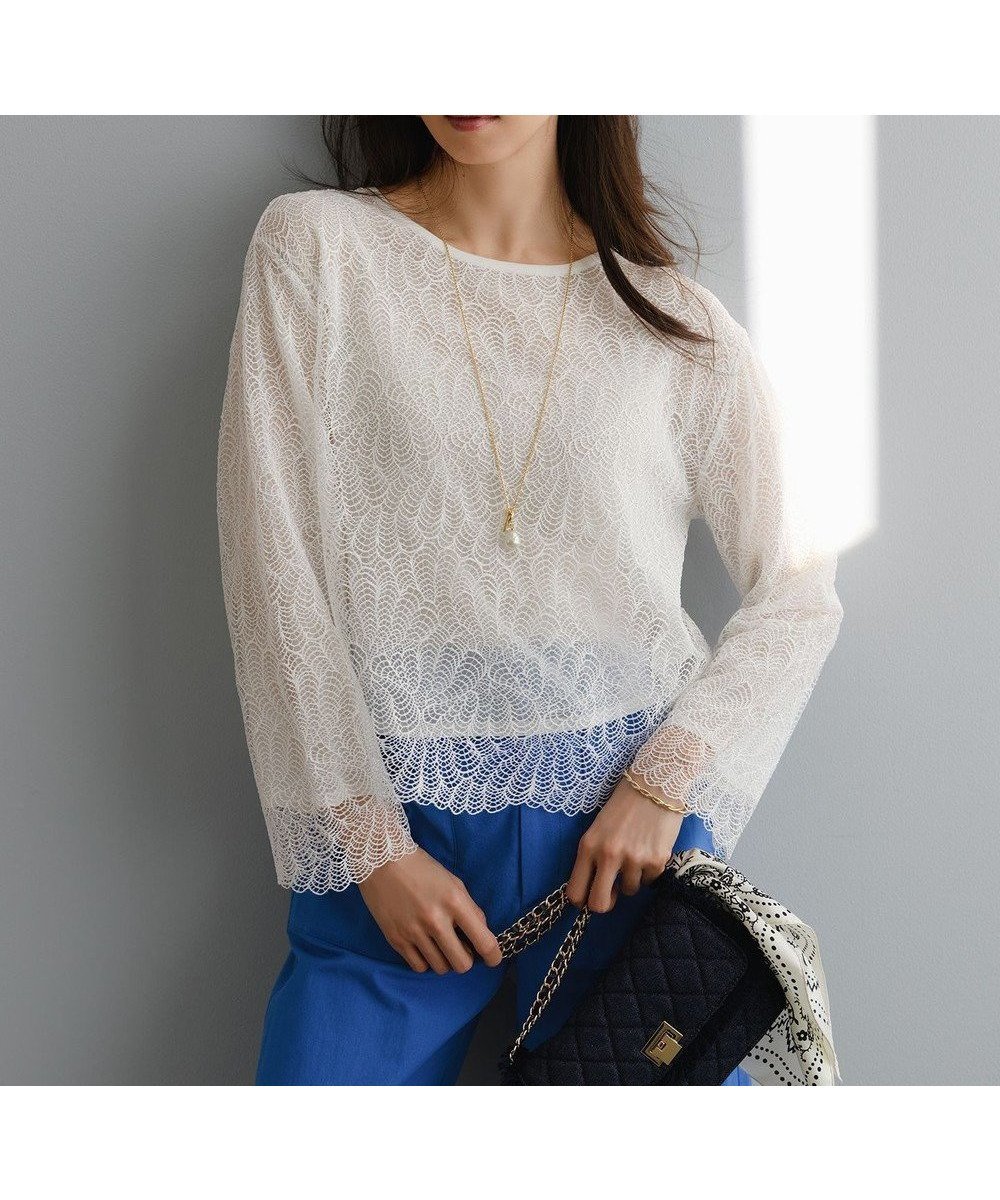 【23区/NIJYUSANKU】のラッセルレース 2WAY ニット 人気、トレンドファッション・服の通販 founy(ファニー) 　ファッション　Fashion　レディースファッション　Fashion for Women　トップス・カットソー　Cut & Sew Tops　ニット　Knit Tops & Sweaters　エレガント 上品　Elegant　春　Spring　カーディガン　Cardigan, Knitwear　キャミソール　Camisole, Spaghetti Strap Top　スカラップ　Scallop, Scalloped Edge　セーター　Sweater, Knitwear　タンク　Tank Top, Sleeveless Top　デニム　Denim, Jeans Material　トレンド　Trend, Trending Now　モチーフ　Motif, Design Theme　ラッセル　Raschel, Raschel Lace　リボン　Ribbon, Bow　レース　Lace, Lace Fabric　S/S・春夏　SS, Spring/Summer, Warm Season　おすすめ　Recommended / Our Picks　夏　Summer　2026年　2026　 other-1|ID: prp329100004887797 ipo3291000000036498461