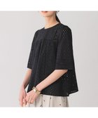 【組曲/KUMIKYOKU】のエンブロイダリーレース5分袖 ブラウス 人気、トレンドファッション・服の通販 founy(ファニー) ファッション Fashion レディースファッション Fashion for Women トップス・カットソー Cut & Sew Tops シャツ・ブラウス・オフィスカジュアル Elegant Blouses & Button-Ups アイレット Eyelet Lace 春 Spring スリーブ Sleeve, Long Sleeve / Short Sleeve ノースリーブ Sleeveless, No-Sleeve ボーダー Border, Stripe レース Lace, Lace Fabric S/S・春夏 SS, Spring/Summer, Warm Season 夏 Summer thumbnail ブラック系|ID: prp329100004887801 ipo3291000000036498526