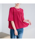 【組曲/KUMIKYOKU】のエンブロイダリーレース5分袖 ブラウス 人気、トレンドファッション・服の通販 founy(ファニー) ファッション Fashion レディースファッション Fashion for Women トップス・カットソー Cut & Sew Tops シャツ・ブラウス・オフィスカジュアル Elegant Blouses & Button-Ups アイレット Eyelet Lace 春 Spring スリーブ Sleeve, Long Sleeve / Short Sleeve ノースリーブ Sleeveless, No-Sleeve ボーダー Border, Stripe レース Lace, Lace Fabric S/S・春夏 SS, Spring/Summer, Warm Season 夏 Summer thumbnail チェリーローズ系|ID: prp329100004887801 ipo3291000000036498529