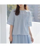 【組曲/KUMIKYOKU】のエンブロイダリーレース5分袖 ブラウス 人気、トレンドファッション・服の通販 founy(ファニー) ファッション Fashion レディースファッション Fashion for Women トップス・カットソー Cut & Sew Tops シャツ・ブラウス・オフィスカジュアル Elegant Blouses & Button-Ups アイレット Eyelet Lace 春 Spring スリーブ Sleeve, Long Sleeve / Short Sleeve ノースリーブ Sleeveless, No-Sleeve ボーダー Border, Stripe レース Lace, Lace Fabric S/S・春夏 SS, Spring/Summer, Warm Season 夏 Summer thumbnail クラウディブルー系|ID: prp329100004887801 ipo3291000000036498531