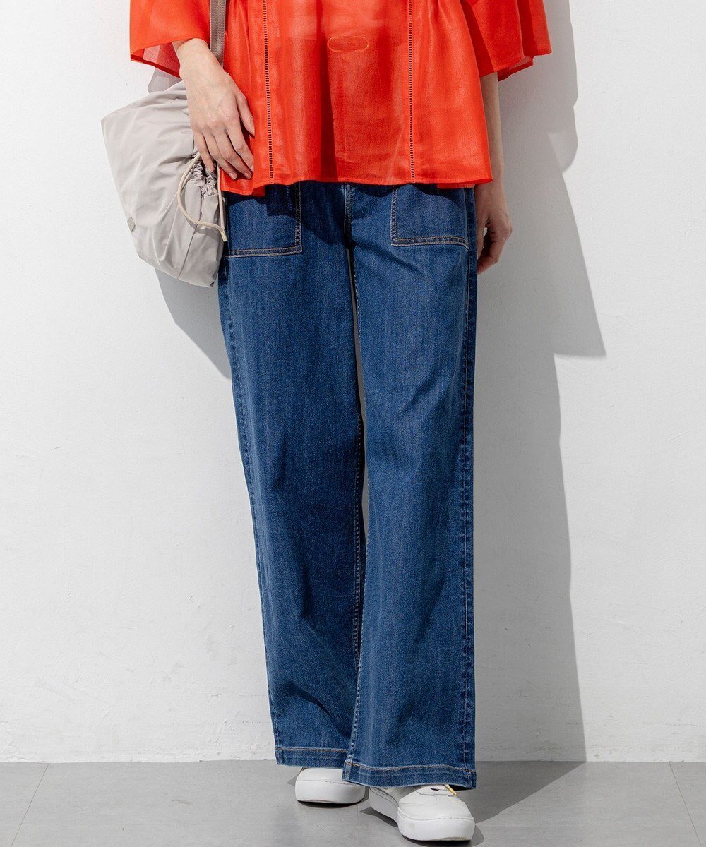 【23区/NIJYUSANKU】の【見上愛さん着用】23区 Summer DENIM ベイカーパンツ インテリア・キッズ・メンズ・レディースファッション・服の通販 founy(ファニー) 　ファッション　Fashion　レディースファッション　Fashion for Women　パンツ　Pants & Trousers　デニムパンツ・ジーンズ・美脚デニム　Denim Jeans & Pants　インディゴ　Indigo Denim　春　Spring　サマー　Summer, Summer Style　スタイリッシュ　Stylish, Fashionable　ストレッチ　Stretch, Stretchy Fabric　ストレート　Straight, Straight Cut　デニム　Denim, Jeans Material　トレンド　Trend, Trending Now　フロント　Front, Front Design　ブリーチ　Bleach, Washed Finish　プリント　Print, Printed Pattern　ポケット　Pocket, Pocket Detail　ワイド　Wide, Wide Fit　S/S・春夏　SS, Spring/Summer, Warm Season　おすすめ　Recommended / Our Picks　日本製　Made In Japan　夏　Summer　2026年　2026　インディゴ系|ID: prp329100004889313 ipo3291000000036532014