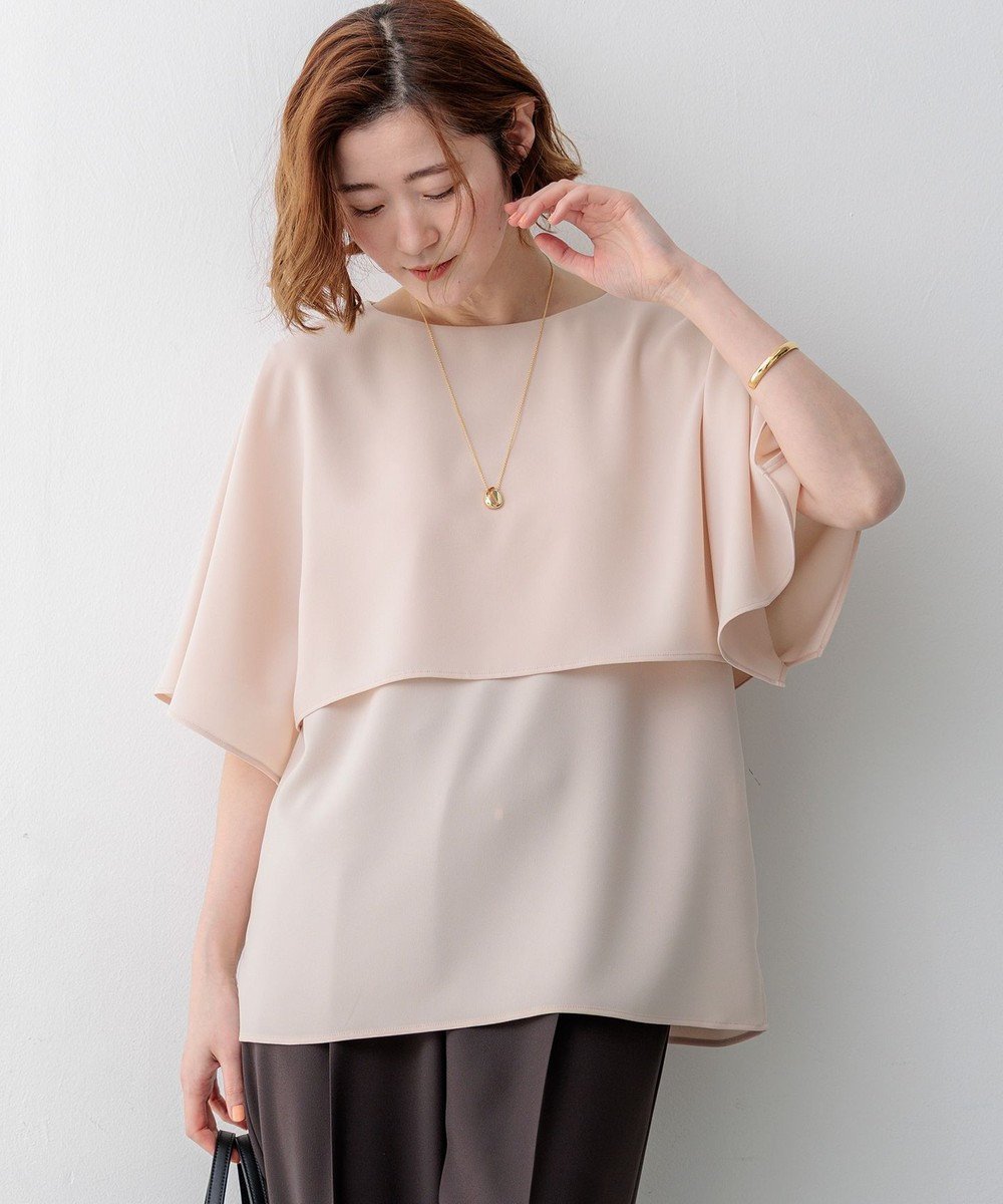 【23区/NIJYUSANKU】の【新色追加】ストレッチジョーゼット ケープデザイン カットソー インテリア・キッズ・メンズ・レディースファッション・服の通販 founy(ファニー) 　ファッション　Fashion　レディースファッション　Fashion for Women　トップス・カットソー　Cut & Sew Tops　シャツ・ブラウス・オフィスカジュアル　Elegant Blouses & Button-Ups　ロングTシャツ・Tシャツ　Longline T-Shirts & Tees　カットソー・ベーシックTシャツ　Cut-and-Sewn Tops / Stretch Tees & Basics　エレガント 上品　Elegant　春　Spring　カットソー　Cut and Sewn Top　ジョーゼット　Georgette, Semi-Sheer Fabric　ストレッチ　Stretch, Stretchy Fabric　セットアップ　Set-Up, Coordinated Outfit　ノースリーブ　Sleeveless, No-Sleeve　人気　Popular, Best Seller　フォルム　Silhouette, Form　ワイド　Wide, Wide Fit　S/S・春夏　SS, Spring/Summer, Warm Season　おすすめ　Recommended / Our Picks　夏　Summer　ピンク系|ID: prp329100004889356 ipo3291000000036532517