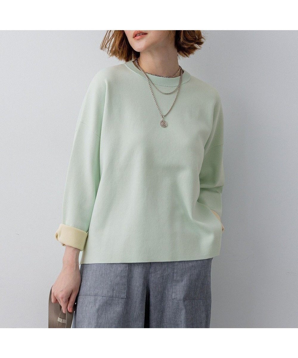 【23区/NIJYUSANKU】のバイカラーダブルフェイス ニット インテリア・キッズ・メンズ・レディースファッション・服の通販 founy(ファニー) ファッション Fashion レディースファッション Fashion for Women トップス・カットソー Cut & Sew Tops ニット Knit Tops & Sweaters イエロー Yellow インド Indian Textile 春 Spring カーディガン Cardigan, Knitwear 軽量 Lightweight, Ultra Light シルク Silk, 100% Silk スリット Slit, Slit Detail セーター Sweater, Knitwear バランス Balance, Style Balance ヘムライン Hemline, Bottom Cut S/S・春夏 SS, Spring/Summer, Warm Season 夏 Summer エレガント 上品 Elegant 2026年 2026 アイスグリーン×クリーム|ID: prp329100004889438 ipo3291000000036533561