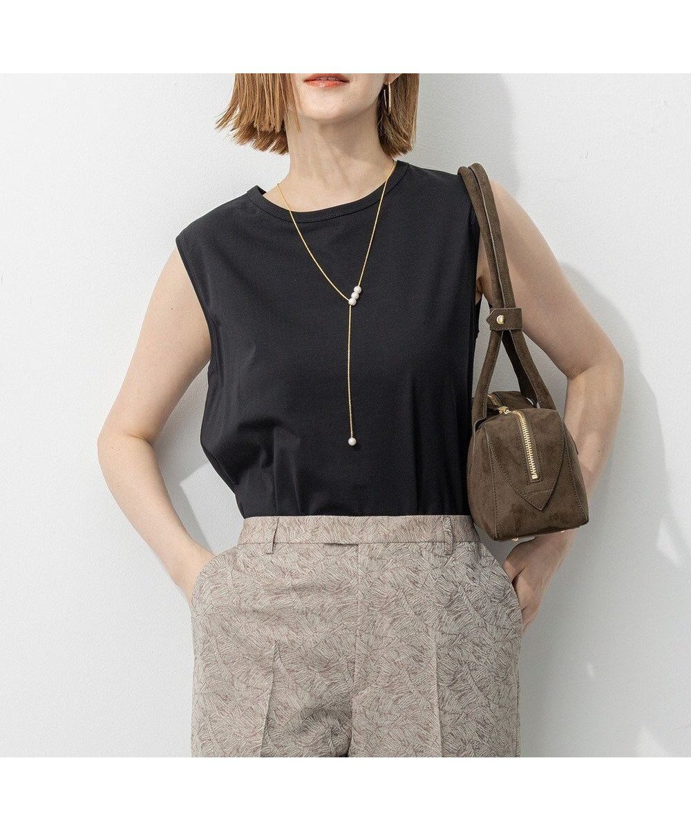 【23区/NIJYUSANKU】の【新色追加/洗える】コットンベアジャージー ノースリーブ Tシャツ インテリア・キッズ・メンズ・レディースファッション・服の通販 founy(ファニー) ファッション Fashion レディースファッション Fashion for Women トップス・カットソー Cut & Sew Tops キャミソール&ノースリーブ Camisoles & Sleeveless Tops シャツ・ブラウス・オフィスカジュアル Elegant Blouses & Button-Ups ロングTシャツ・Tシャツ Longline T-Shirts & Tees カットソー・ベーシックTシャツ Cut-and-Sewn Tops / Stretch Tees & Basics インナー Innerwear 春 Spring 洗える Machine Washable カットソー Cut and Sewn Top カーディガン Cardigan, Knitwear ストレッチ Stretch, Stretchy Fabric スリット Slit, Slit Detail なめらか Smooth, Silky Texture ノースリーブ Sleeveless, No-Sleeve ベスト Vest, Waistcoat ペプラム Peplum, Flared Hem ラウンド Round, Round Neck レース Lace, Lace Fabric ロング Long, Long-Length S/S・春夏 SS, Spring/Summer, Warm Season 夏 Summer ブラック系|ID: prp329100004889592 ipo3291000000036535127