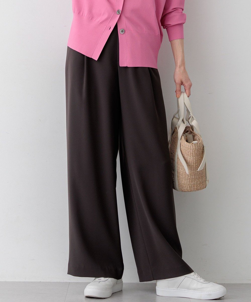 【23区/NIJYUSANKU】の【WEB 一部店舗限定】ストレッチジョーゼット ワイドパンツ インテリア・キッズ・メンズ・レディースファッション・服の通販 founy(ファニー) ファッション Fashion レディースファッション Fashion for Women パンツ Pants & Trousers 春 Spring ギャザー Gathered, Ruffled ジョーゼット Georgette, Semi-Sheer Fabric ストレッチ Stretch, Stretchy Fabric セットアップ Set-Up, Coordinated Outfit 人気 Popular, Best Seller ピーチ Peach, Soft Touch フラット Flat, Flat Shoes フレア Flare, Flared リラックス Relax, Relaxed Fit ワイド Wide, Wide Fit S/S・春夏 SS, Spring/Summer, Warm Season 夏 Summer エレガント 上品 Elegant 2026年 2026 ダークブラウン系|ID: prp329100004891305 ipo3291000000036561065