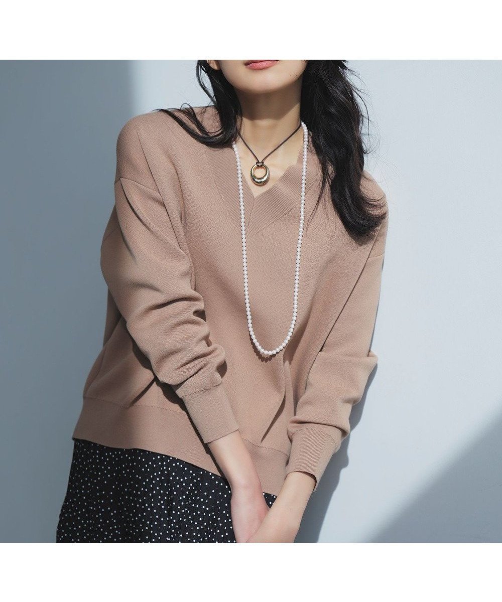 【アイシービー/iCB】のコットンポリエステルスムース Vネックニット 人気、トレンドファッション・服の通販 founy(ファニー) 　ファッション　Fashion　レディースファッション　Fashion for Women　トップス・カットソー　Cut & Sew Tops　ニット　Knit Tops & Sweaters　Vネックトップス　V-Neck Tops / V-Cut Neckline Shirts　春　Spring　カーディガン　Cardigan, Knitwear　コンパクト　Compact, Small Size　今季　This Season, Current Season　セーター　Sweater, Knitwear　人気　Popular, Best Seller　フォルム　Silhouette, Form　ボトム　Bottoms, Lower Wear　S/S・春夏　SS, Spring/Summer, Warm Season　夏　Summer　エレガント 上品　Elegant　2026年　2026　 other-1|ID: prp329100004891370 ipo3291000000036561886