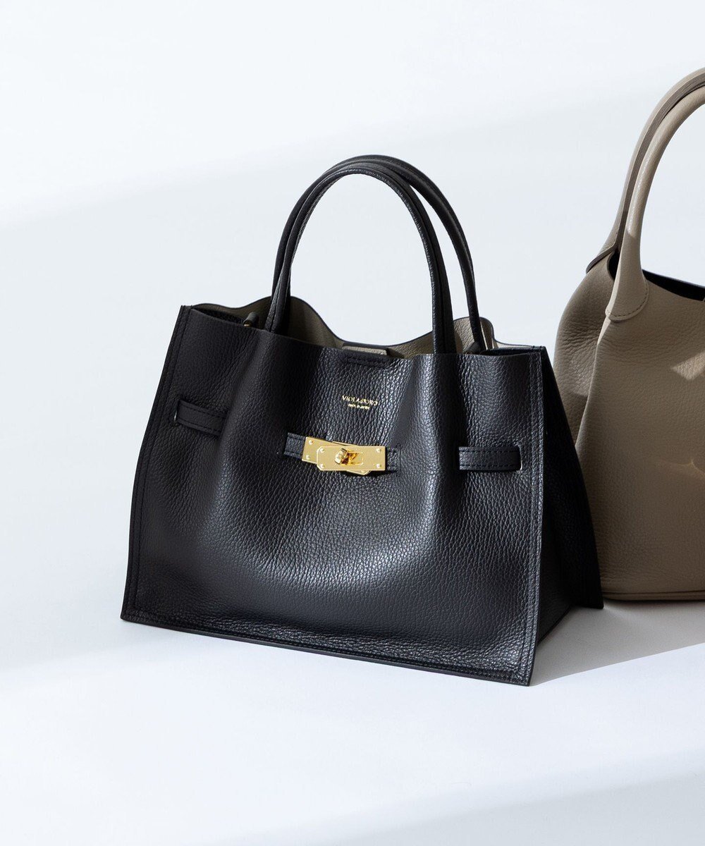 【23区/NIJYUSANKU】のVIOLAd ORO イタリアンWフェイスレザー トートバッグ インテリア・キッズ・メンズ・レディースファッション・服の通販 founy(ファニー) 　ファッション　Fashion　レディースファッション　Fashion for Women　バッグ　Bags　イタリア　Italy　エレガント 上品　Elegant　コンパクト　Compact, Small Size　財布　Wallet, Purse　ダブル　Double, Double-Breasted　デニム　Denim, Jeans Material　フェイス　Face, Facial Design　フロント　Front, Front Design　S/S・春夏　SS, Spring/Summer, Warm Season　おすすめ　Recommended / Our Picks　夏　Summer　入学式　Entrance Ceremony　卒業式　Graduation Ceremony　2026年　2026　ブラック系|ID: prp329100004891508 ipo3291000000036563432