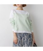 【23区/NIJYUSANKU】のArmor-lux パネルボーダー クロップド カットソー 人気、トレンドファッション・服の通販 founy(ファニー) ファッション Fashion レディースファッション Fashion for Women トップス・カットソー Cut & Sew Tops シャツ・ブラウス・オフィスカジュアル Elegant Blouses & Button-Ups ロングTシャツ・Tシャツ Longline T-Shirts & Tees カットソー・ベーシックTシャツ Cut-and-Sewn Tops / Stretch Tees & Basics 春 Spring カットソー Cut and Sewn Top クロップド Cropped, Short Length なめらか Smooth, Silky Texture バスク Basque, Basque Style バランス Balance, Style Balance フェミニン Feminine, Girly フランス France, French フレンチ French, French Style ベーシック Basic, Essential ボーダー Border, Stripe リラックス Relax, Relaxed Fit ワーク Workwear, Utility Style S/S・春夏 SS, Spring/Summer, Warm Season 夏 Summer エレガント 上品 Elegant 2026年 2026 thumbnail アップルグリーン系|ID: prp329100004891709 ipo3291000000036564728