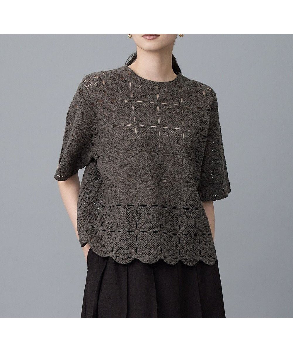 【自由区/JIYU-KU】の【1枚でキレイ見え】エンブロイダリー ニット インテリア・キッズ・メンズ・レディースファッション・服の通販 founy(ファニー) ファッション Fashion レディースファッション Fashion for Women トップス・カットソー Cut & Sew Tops ニット Knit Tops & Sweaters おすすめ Recommended / Our Picks かぎ針 Crochet エンブロイダリー Embroidery Design セーター Sweater, Knitwear デニム Denim, Jeans Material ボトム Bottoms, Lower Wear 夏 Summer 定番 Standard, Basic Item 春 Spring S/S・春夏 SS, Spring/Summer, Warm Season ブラウン|ID: prp329100004891804 ipo3291000000036565385