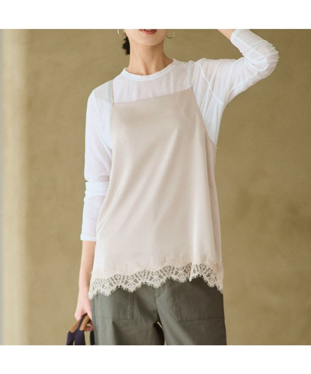 【23区/NIJYUSANKU】のサテンレースキャミソール 人気、トレンドファッション・服の通販 founy(ファニー) 　ファッション　Fashion　レディースファッション　Fashion for Women　トップス・カットソー　Cut & Sew Tops　キャミソール&ノースリーブ　Camisoles & Sleeveless Tops　インナー　Innerwear　春　Spring　キャミソール　Camisole, Spaghetti Strap Top　サテン　Satin, Glossy Fabric　ジャケット　Jacket, Outerwear　スカラップ　Scallop, Scalloped Edge　ストレッチ　Stretch, Stretchy Fabric　トレンド　Trend, Trending Now　ビスチェ　Bustier, Corset Top　フェミニン　Feminine, Girly　レース　Lace, Lace Fabric　S/S・春夏　SS, Spring/Summer, Warm Season　夏　Summer　エレガント 上品　Elegant　2026年　2026　 other-1|ID: prp329100004891925 ipo3291000000036566476