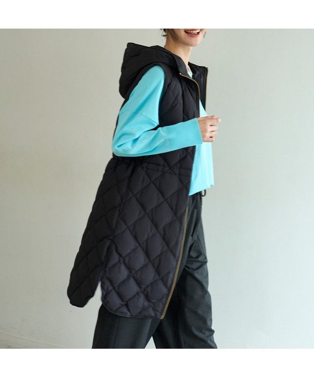 【アンフィーロ 自由区/UNFILO】の【TAION×UNFILO 】フード付きジレ インテリア・キッズ・メンズ・レディースファッション・服の通販 founy(ファニー) 　ファッション　Fashion　レディースファッション　Fashion for Women　アウター　Coat / Outerwear Collection　レディースジャケット・軽アウター　Jackets　インナー　Innerwear　ウォッシャブル　Machine Washable　キルティング　Quilted, Quilting　軽量　Lightweight, Ultra Light　ショート　Short, Short Length　ジャケット　Jacket, Outerwear　タフタ　Taffeta, Structured Fabric　タンブラー　Tumbler, Travel Mug　ダウン　Down, Puffer　バランス　Balance, Style Balance　ブルゾン　Blouson, Bomber Jacket　ベスト　Vest, Waistcoat　防寒　Cold Protection, Winter-Ready　ロング　Long, Long-Length　A/W・秋冬　Autumn/Winter　エレガント 上品　Elegant　ネイビー|ID: prp329100004892046 ipo3291000000036567433