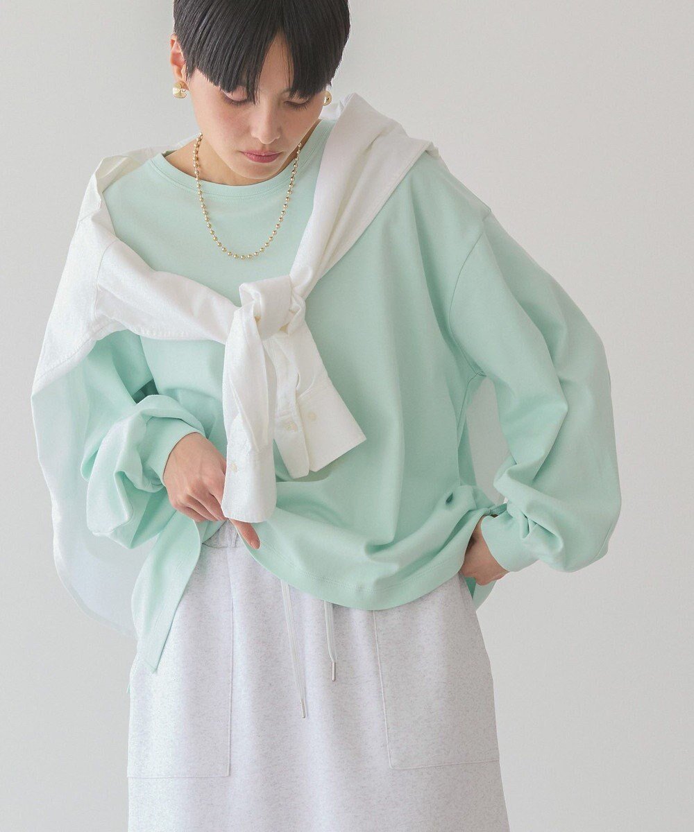 【アメリカンホリック/AMERICAN HOLIC】の【WEB限定】袖ボリュームカットプルオーバー インテリア・キッズ・メンズ・レディースファッション・服の通販 founy(ファニー) 　ファッション　Fashion　レディースファッション　Fashion for Women　トップス・カットソー　Cut & Sew Tops　シャツ・ブラウス・オフィスカジュアル　Elegant Blouses & Button-Ups　ロングTシャツ・Tシャツ　Longline T-Shirts & Tees　カジュアルプルオーバー・ニットトップス　Pullovers & Knit Tops / Casual Pullovers　カットソー・ベーシックTシャツ　Cut-and-Sewn Tops / Stretch Tees & Basics　春　Spring　カットソー　Cut and Sewn Top　コンシャス　Conscious, Bodycon　シンプル　Simple, Minimal　ベーシック　Basic, Essential　ポケット　Pocket, Pocket Detail　リラックス　Relax, Relaxed Fit　ロング　Long, Long-Length　ワーク　Workwear, Utility Style　S/S・春夏　SS, Spring/Summer, Warm Season　夏　Summer　Green|ID: prp329100004892228 ipo3291000000036568857