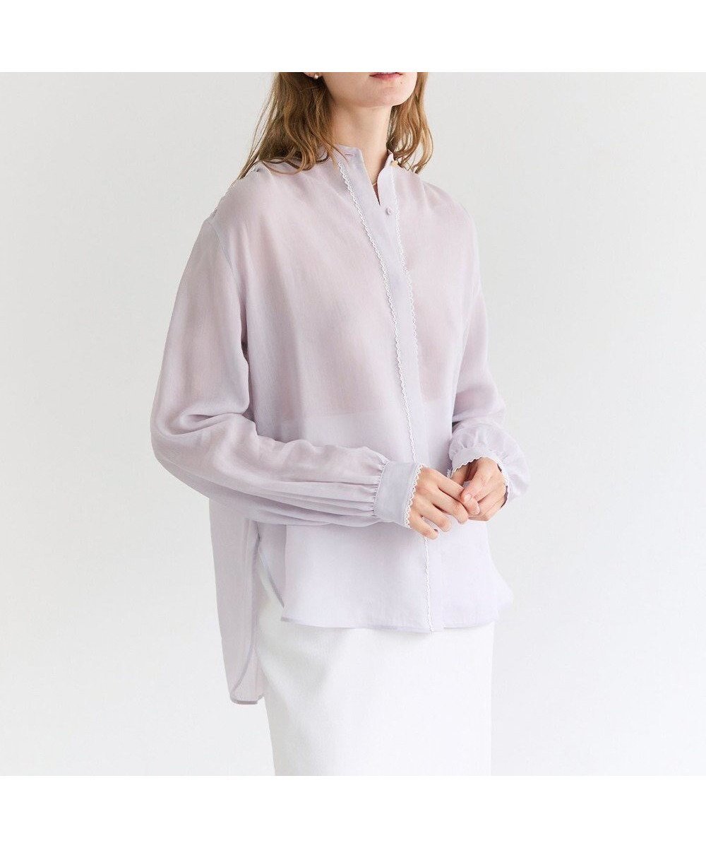 【ベイジ,/BEIGE,】のPAULINE / リネンヴィスコースレースブラウス インテリア・キッズ・メンズ・レディースファッション・服の通販 founy(ファニー) 　ファッション　Fashion　レディースファッション　Fashion for Women　トップス・カットソー　Cut & Sew Tops　シャツ・ブラウス・オフィスカジュアル　Elegant Blouses & Button-Ups　インナー　Innerwear　春　Spring　カフス　Cuff Design　ギャザー　Gathered, Ruffled　シューズ　Shoes, Footwear　シンプル　Simple, Minimal　ジャケット　Jacket, Outerwear　デニム　Denim, Jeans Material　定番　Standard, Basic Item　フェミニン　Feminine, Girly　フラット　Flat, Flat Shoes　フレア　Flare, Flared　羽織　Haori, Light Jacket　ヨーク　Yoke, Yoke Design　レース　Lace, Lace Fabric　S/S・春夏　SS, Spring/Summer, Warm Season　夏　Summer　エレガント 上品　Elegant　Lilac|ID: prp329100004892269 ipo3291000000036569207