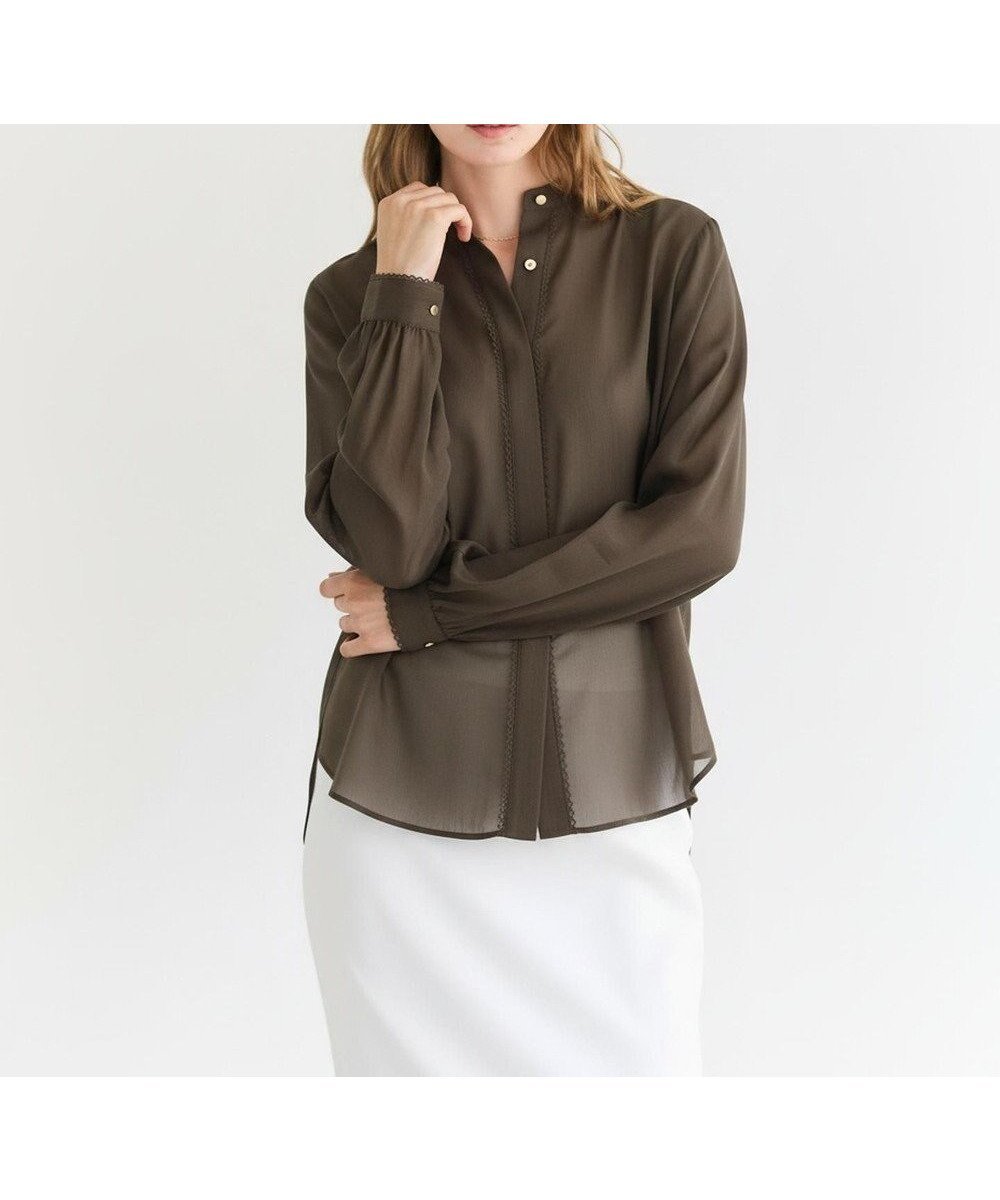 【ベイジ,/BEIGE,】のPAULINE / リネンヴィスコースレースブラウス インテリア・キッズ・メンズ・レディースファッション・服の通販 founy(ファニー) 　ファッション　Fashion　レディースファッション　Fashion for Women　トップス・カットソー　Cut & Sew Tops　シャツ・ブラウス・オフィスカジュアル　Elegant Blouses & Button-Ups　インナー　Innerwear　春　Spring　カフス　Cuff Design　ギャザー　Gathered, Ruffled　シューズ　Shoes, Footwear　シンプル　Simple, Minimal　ジャケット　Jacket, Outerwear　デニム　Denim, Jeans Material　定番　Standard, Basic Item　フェミニン　Feminine, Girly　フラット　Flat, Flat Shoes　フレア　Flare, Flared　羽織　Haori, Light Jacket　ヨーク　Yoke, Yoke Design　レース　Lace, Lace Fabric　S/S・春夏　SS, Spring/Summer, Warm Season　夏　Summer　エレガント 上品　Elegant　Khaki|ID: prp329100004892269 ipo3291000000036569210