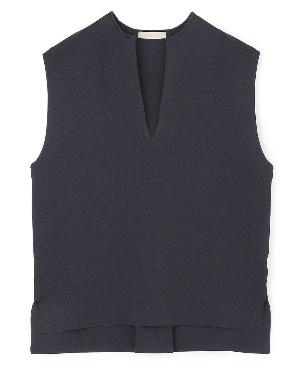 【アンフィーロ 自由区/UNFILO】のフォルムニットジレ インテリア・キッズ・メンズ・レディースファッション・服の通販 founy(ファニー) 　ファッション　Fashion　レディースファッション　Fashion for Women　アウター　Coat / Outerwear Collection　トップス・カットソー　Cut & Sew Tops　ニット　Knit Tops & Sweaters　ベスト&ジレ / 重ね着スタイル　Vests & Gilets　インナー　Innerwear　ウォッシャブル　Machine Washable　春　Spring　洗える　Machine Washable　軽量　Lightweight, Ultra Light　ストレッチ　Stretch, Stretchy Fabric　スリット　Slit, Slit Detail　セーター　Sweater, Knitwear　フォルム　Silhouette, Form　フロント　Front, Front Design　プリーツ　Pleats, Pleated　ヘムライン　Hemline, Bottom Cut　ボックス　Boxy, Box Shape　ボトム　Bottoms, Lower Wear　ミドル　Middle Length, Mid Height　S/S・春夏　SS, Spring/Summer, Warm Season　夏　Summer　ネイビー|ID: prp329100004895573 ipo3291000000036598784
