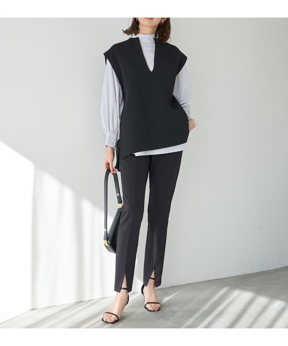 【アンフィーロ 自由区/UNFILO】のフロントスリットパンツ 人気、トレンドファッション・服の通販 founy(ファニー) 　ファッション　Fashion　レディースファッション　Fashion for Women　パンツ　Pants & Trousers　おすすめ　Recommended / Our Picks　ストレッチ　Stretch, Stretchy Fabric　スリット　Slit, Slit Detail　ダブル　Double, Double-Breasted　エレガント 上品　Elegant　夏　Summer　春　Spring　S/S・春夏　SS, Spring/Summer, Warm Season　 other-1|ID: prp329100004895575 ipo3291000000036598792