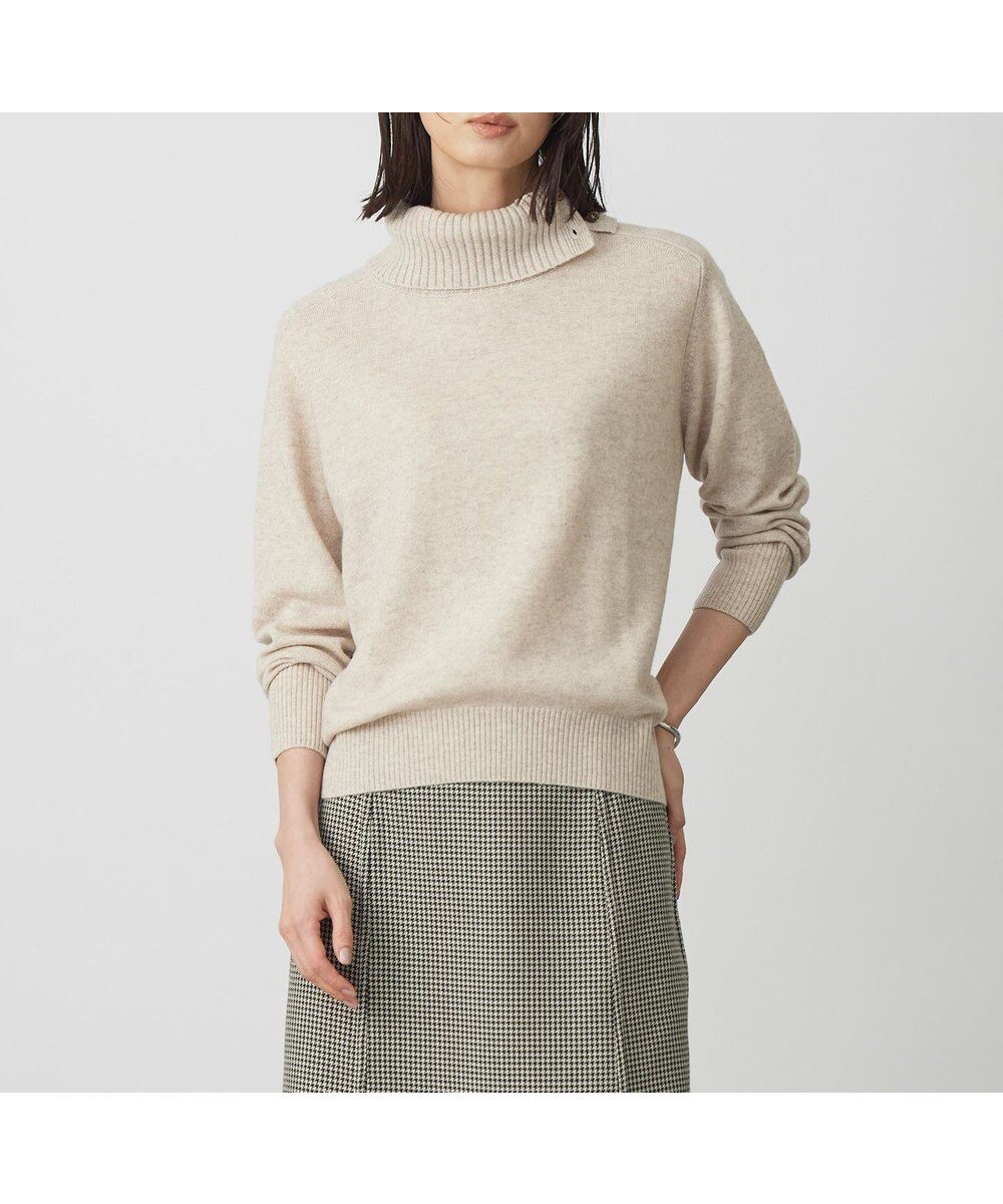 【ジェイ プレス/J.PRESS】のCASHMERE BLEND 襟付き ニット インテリア・キッズ・メンズ・レディースファッション・服の通販 founy(ファニー) 　ファッション　Fashion　レディースファッション　Fashion for Women　トップス・カットソー　Cut & Sew Tops　ニット　Knit Tops & Sweaters　セーター　Sweater, Knitwear　タートル　Turtleneck, Turtle Collar　タートルネック　Turtleneck, High Neck　バランス　Balance, Style Balance　リラックス　Relax, Relaxed Fit　A/W・秋冬　Autumn/Winter　ベージュ系|ID: prp329100004895607 ipo3291000000036599089