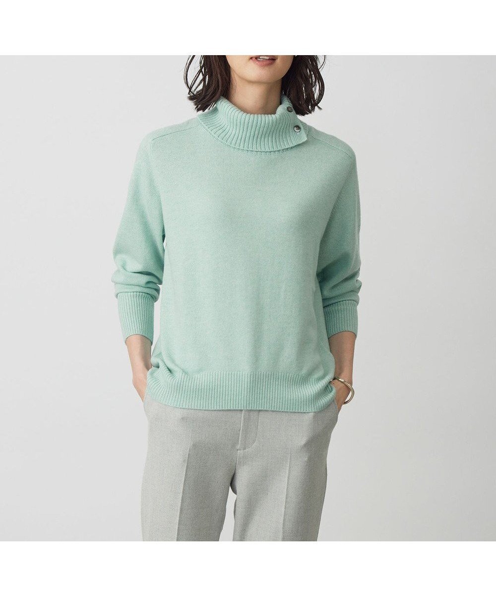 【ジェイ プレス/J.PRESS】のCASHMERE BLEND 襟付き ニット インテリア・キッズ・メンズ・レディースファッション・服の通販 founy(ファニー) 　ファッション　Fashion　レディースファッション　Fashion for Women　トップス・カットソー　Cut & Sew Tops　ニット　Knit Tops & Sweaters　セーター　Sweater, Knitwear　タートル　Turtleneck, Turtle Collar　タートルネック　Turtleneck, High Neck　バランス　Balance, Style Balance　リラックス　Relax, Relaxed Fit　A/W・秋冬　Autumn/Winter　ミントグリーン系|ID: prp329100004895607 ipo3291000000036599092