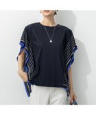 【23区/NIJYUSANKU】の【汗じみ防止加工】スカーフプリントコンビ フレンチスリーブ カットソー 人気、トレンドファッション・服の通販 founy(ファニー) ファッション Fashion レディースファッション Fashion for Women トップス・カットソー Cut & Sew Tops シャツ・ブラウス・オフィスカジュアル Elegant Blouses & Button-Ups ロングTシャツ・Tシャツ Longline T-Shirts & Tees カットソー・ベーシックTシャツ Cut-and-Sewn Tops / Stretch Tees & Basics 秋 Autumn カットソー Cut and Sewn Top コンビ Combo, Combination Style シンプル Simple, Minimal スカーフ Scarf, Neckwear スリーブ Sleeve, Long Sleeve / Short Sleeve チュニック Tunic, Long Top フレンチ French, French Style プリント Print, Printed Pattern ボトム Bottoms, Lower Wear A/W・秋冬 Autumn/Winter エレガント 上品 Elegant 2025年 2025 2025-2026秋冬・A/W Autumn/Winter 2025–26 AW25–26 thumbnail ネイビー×ミッドナイトブルー|ID: prp329100004898192 ipo3291000000036642572