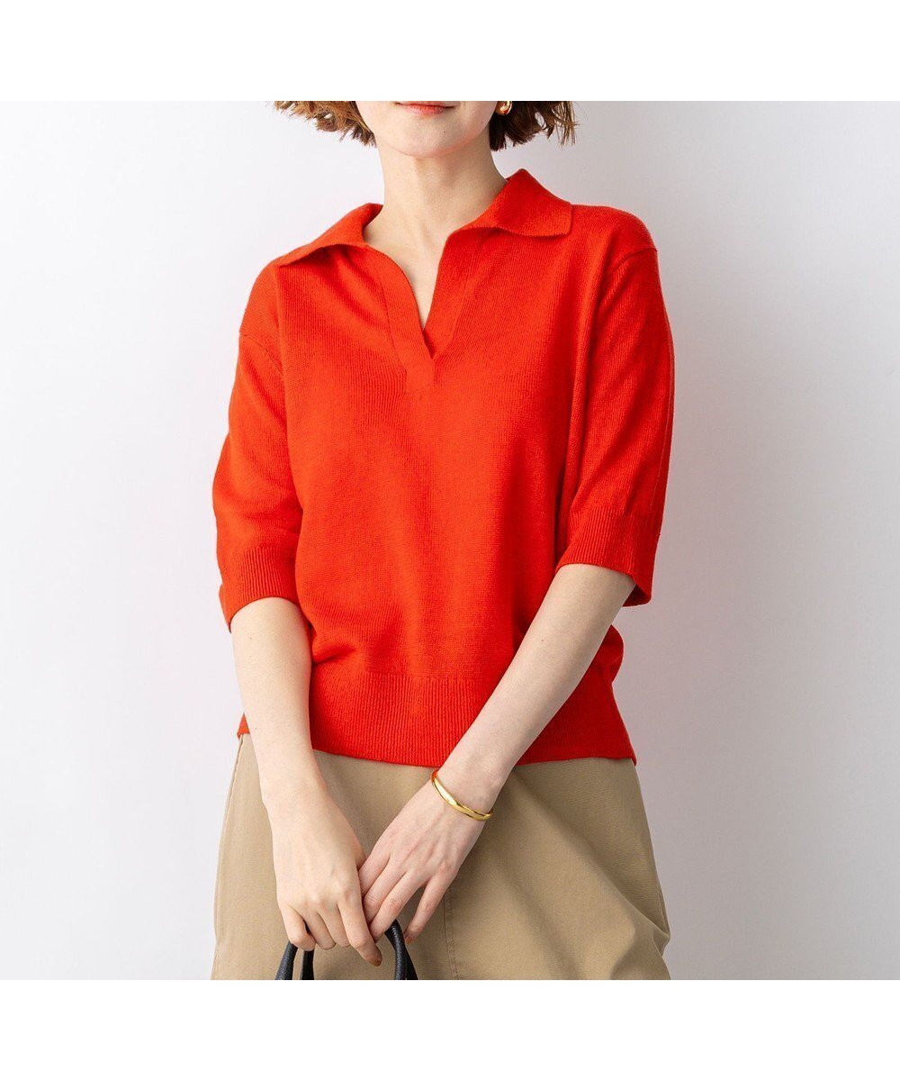 【23区/NIJYUSANKU】の【CanCam掲載】ピュアリネン スキッパー ポロニット 人気、トレンドファッション・服の通販 founy(ファニー) 雑誌掲載アイテム Magazine Picks & Fashion Features ファッション雑誌 Fashion Magazines キャンキャン CanCam ファッション Fashion レディースファッション Fashion for Women トップス・カットソー Cut & Sew Tops ニット Knit Tops & Sweaters インナー Innerwear 春 Spring 4月号 April Issue シンプル Simple, Minimal スキッパー Skipper, Open Collar スラックス Slacks, Dress Pants スリーブ Sleeve, Long Sleeve / Short Sleeve セーター Sweater, Knitwear 雑誌 Magazine, Fashion Magazine デニム Denim, Jeans Material リネン Linen, Linen Fabric S/S・春夏 SS, Spring/Summer, Warm Season 夏 Summer 2026年 2026 other-1|ID: prp329100004898207 ipo3291000000036642768