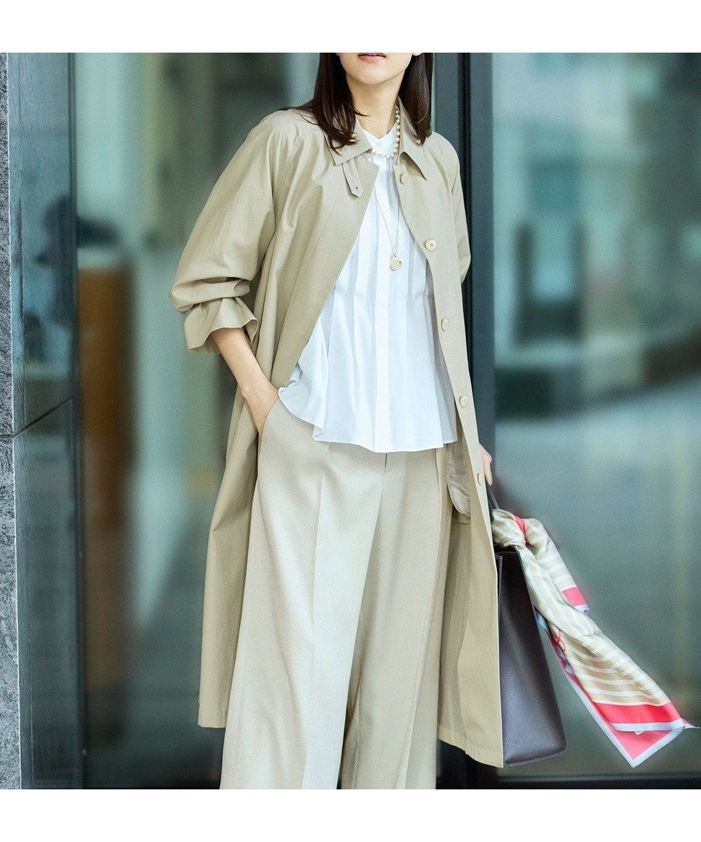 【自由区/JIYU-KU】の【春の必需品・オンオフ使える】コットンナイロンバルカラー コート 人気、トレンドファッション・服の通販 founy(ファニー) 　ファッション　Fashion　レディースファッション　Fashion for Women　アウター　Coat / Outerwear Collection　コート・ロングコート・ピーコート　Long Coats, Peacoats & More　レディースジャケット・軽アウター　Jackets　ジャケット　Jacket, Outerwear　スリーブ　Sleeve, Long Sleeve / Short Sleeve　ツイル　Twist, Twisted Detail　ドレープ　Drape, Draping Fabric　夏　Summer　春　Spring　S/S・春夏　SS, Spring/Summer, Warm Season　 other-1|ID: prp329100004898221 ipo3291000000036642923