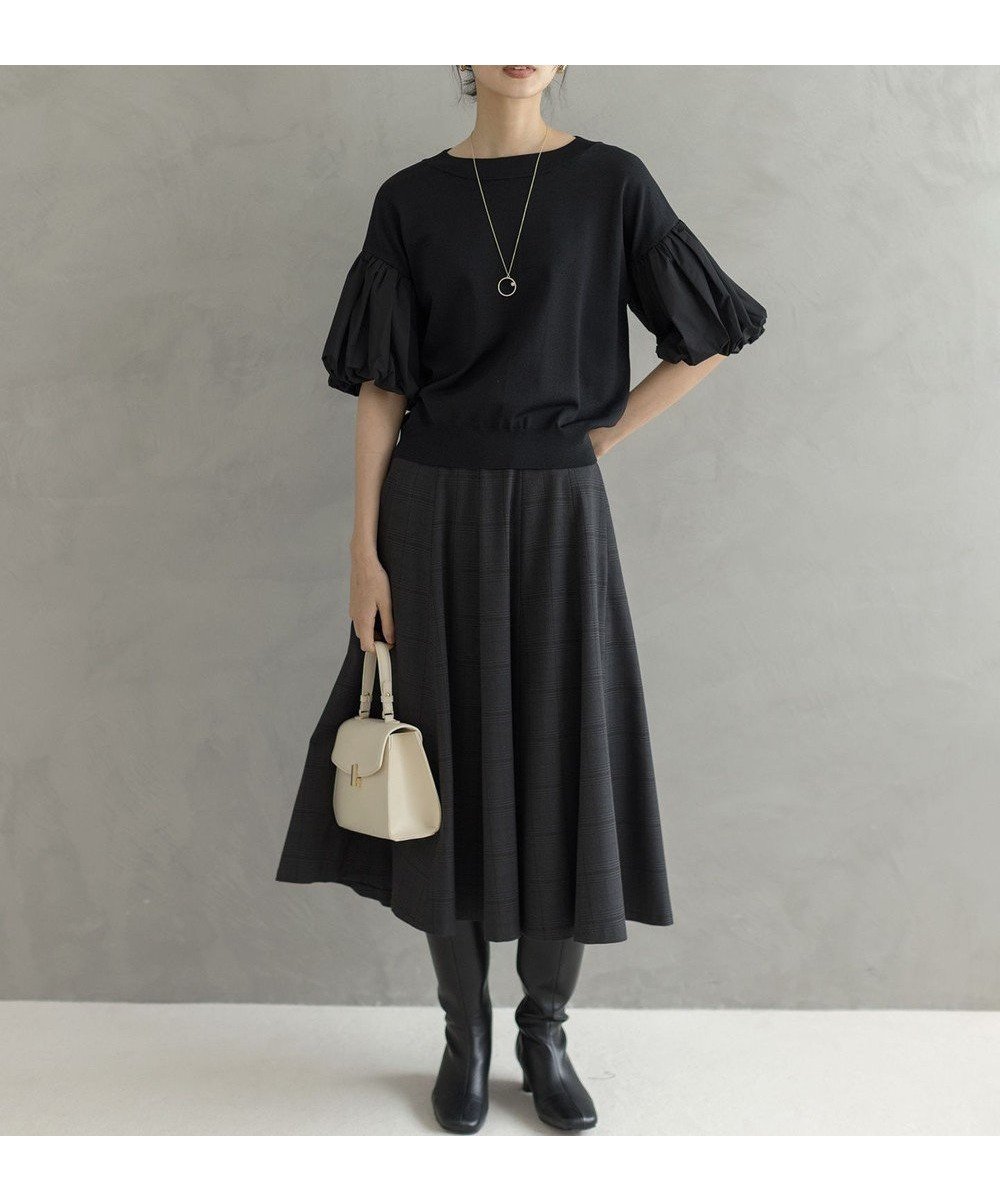 【組曲/KUMIKYOKU】の【ご好評につき追加販売 / 加藤ローサさん着用】ハンサムツイルフレア スカート インテリア・キッズ・メンズ・レディースファッション・服の通販 founy(ファニー) 　ファッション　Fashion　レディースファッション　Fashion for Women　スカート　Skirts　Aライン・フレアスカート　A-Line & Flared Skirts　ウォーム　Warm Fabric　キュロット　Culottes, Wide Shorts　ジャケット　Jacket, Outerwear　ストレッチ　Stretch, Stretchy Fabric　チェック　Check, Plaid, Tartan　ドレープ　Drape, Draping Fabric　パターン　Pattern, Design Print　フレア　Flare, Flared　ワイド　Wide, Wide Fit　A/W・秋冬　Autumn/Winter　エレガント 上品　Elegant　チャコールチェック系3|ID: prp329100004898230 ipo3291000000036643028