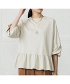 【自由区/JIYU-KU】のクリアコットンポンチペプラム カットソー 人気、トレンドファッション・服の通販 founy(ファニー) ファッション Fashion レディースファッション Fashion for Women トップス・カットソー Cut & Sew Tops シャツ・ブラウス・オフィスカジュアル Elegant Blouses & Button-Ups ロングTシャツ・Tシャツ Longline T-Shirts & Tees カットソー・ベーシックTシャツ Cut-and-Sewn Tops / Stretch Tees & Basics カットソー Cut and Sewn Top ストレッチ Stretch, Stretchy Fabric タフタ Taffeta, Structured Fabric ツイスト Tweed, Tweed Fabric ドレープ Drape, Draping Fabric ペプラム Peplum, Flared Hem A/W・秋冬 Autumn/Winter thumbnail ベージュ|ID: prp329100004898282 ipo3291000000036643373