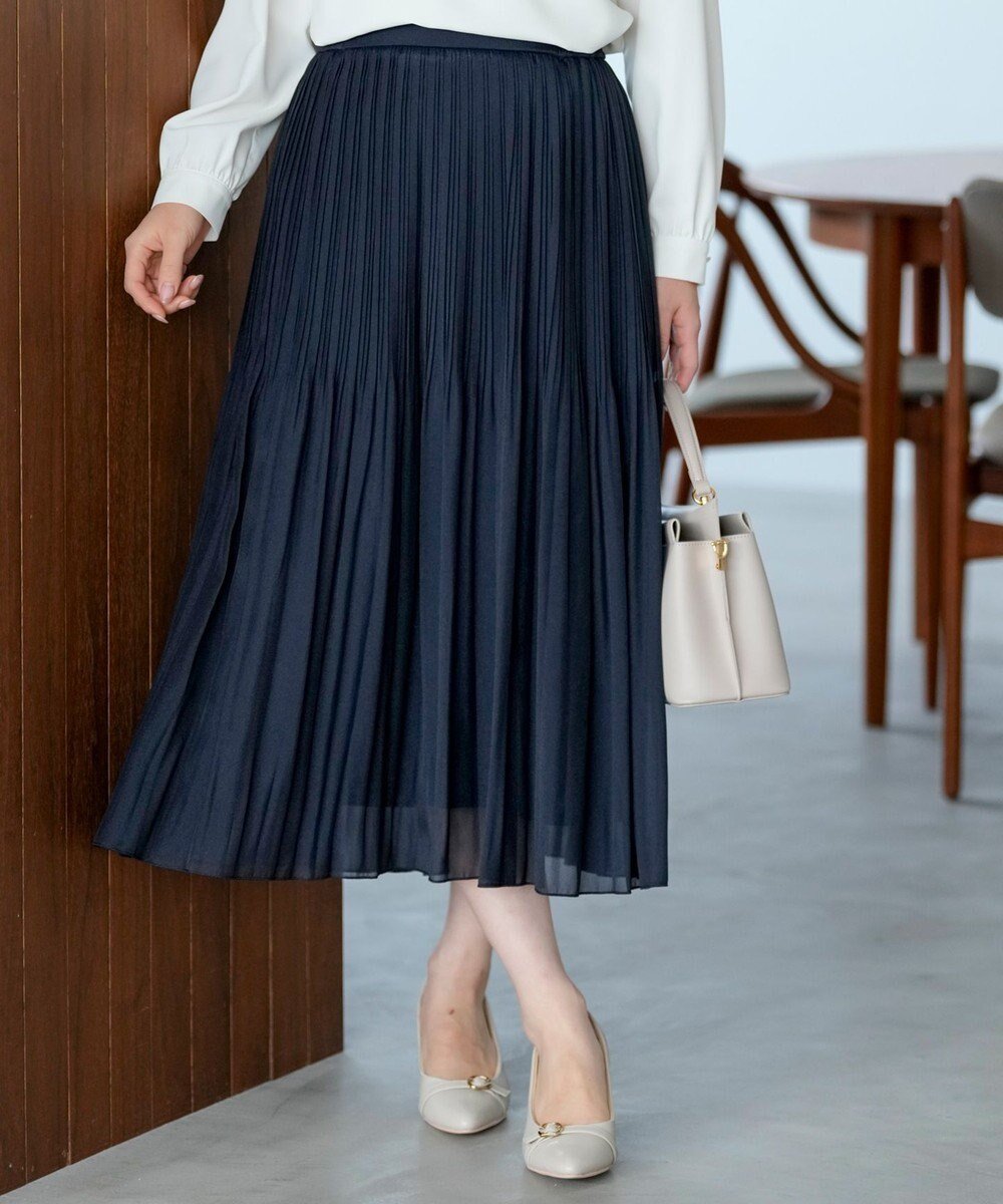 【エニィ スィス/any SiS】のシャイニープリーツ スカート インテリア・キッズ・メンズ・レディースファッション・服の通販 founy(ファニー) ファッション Fashion レディースファッション Fashion for Women スカート Skirts プリーツスカート / 上品フェミニンスタイル Pleated Skirts おすすめ Recommended / Our Picks ウォッシャブル Machine Washable シフォン Chiffon, Lightweight Fabric シンプル Simple, Minimal ジャケット Jacket, Outerwear ストッキング Stockings, Sheer Tights ツイード Twill, Twill Weave ブライト Bright, Shiny プリーツ Pleats, Pleated エレガント 上品 Elegant 夏 Summer 新作・新入荷 New Arrivals / New In 春 Spring S/S・春夏 SS, Spring/Summer, Warm Season ネイビー|ID: prp329100004899421 ipo3291000000036656751