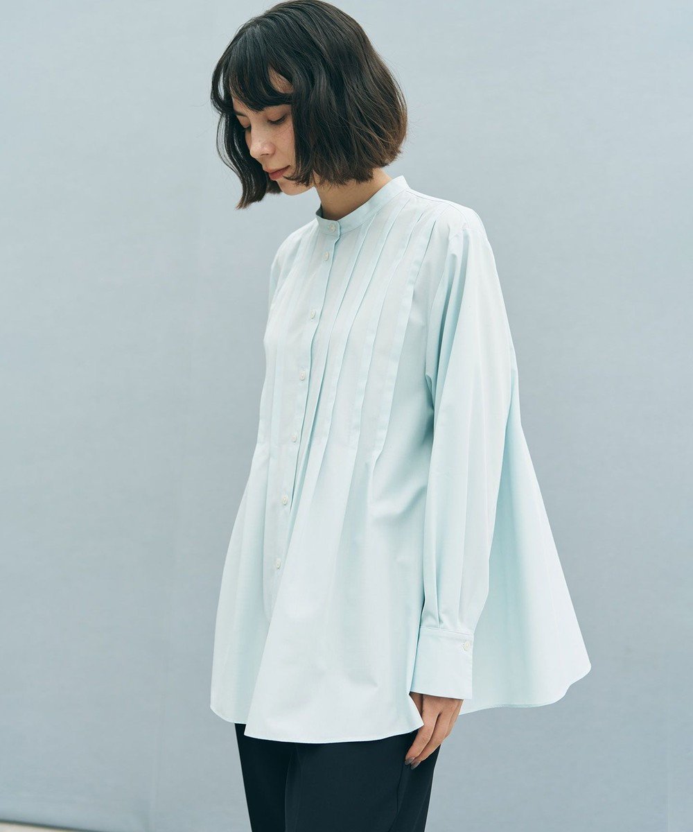 【アンフィーロ 自由区/UNFILO】の【セレモニー】バンドカラー タックブラウス インテリア・キッズ・メンズ・レディースファッション・服の通販 founy(ファニー) ファッション Fashion レディースファッション Fashion for Women トップス・カットソー Cut & Sew Tops シャツ・ブラウス・オフィスカジュアル Elegant Blouses & Button-Ups 春 Spring カフス Cuff Design 抗菌 Antibacterial, Bacteria-Resistant ドレープ Drape, Draping Fabric バランス Balance, Style Balance リラックス Relax, Relaxed Fit 楽ちん Easy Fit, Comfortable S/S・春夏 SS, Spring/Summer, Warm Season 夏 Summer セレモニー Ceremony ミントブルー|ID: prp329100004899475 ipo3291000000036657166