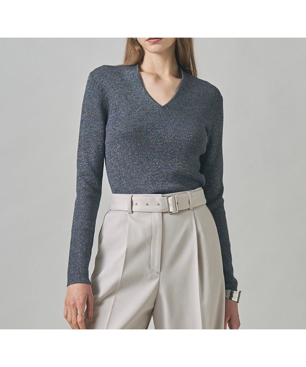 【アイシービー/iCB】の【新色追加】 エクストラファインメリノリブ Vネックプルオーバー インテリア・キッズ・メンズ・レディースファッション・服の通販 founy(ファニー) 　ファッション　Fashion　レディースファッション　Fashion for Women　トップス・カットソー　Cut & Sew Tops　ニット　Knit Tops & Sweaters　カジュアルプルオーバー・ニットトップス　Pullovers & Knit Tops / Casual Pullovers　Vネックトップス　V-Neck Tops / V-Cut Neckline Shirts　インナー　Innerwear　今季　This Season, Current Season　ジャケット　Jacket, Outerwear　セーター　Sweater, Knitwear　定番　Standard, Basic Item　人気　Popular, Best Seller　リブニット　Rib Knit, Ribbed Knit　A/W・秋冬　Autumn/Winter　おすすめ　Recommended / Our Picks　エレガント 上品　Elegant　2025年　2025　2025-2026秋冬・A/W　Autumn/Winter 2025–26 AW25–26　グレーラメ系|ID: prp329100004899602 ipo3291000000036658175