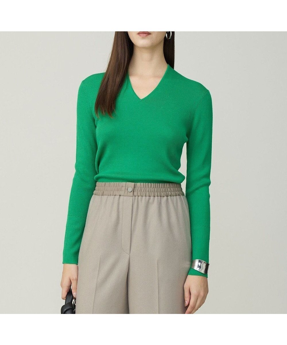 【アイシービー/iCB】の【新色追加】 エクストラファインメリノリブ Vネックプルオーバー インテリア・キッズ・メンズ・レディースファッション・服の通販 founy(ファニー) 　ファッション　Fashion　レディースファッション　Fashion for Women　トップス・カットソー　Cut & Sew Tops　ニット　Knit Tops & Sweaters　カジュアルプルオーバー・ニットトップス　Pullovers & Knit Tops / Casual Pullovers　Vネックトップス　V-Neck Tops / V-Cut Neckline Shirts　インナー　Innerwear　今季　This Season, Current Season　ジャケット　Jacket, Outerwear　セーター　Sweater, Knitwear　定番　Standard, Basic Item　人気　Popular, Best Seller　リブニット　Rib Knit, Ribbed Knit　A/W・秋冬　Autumn/Winter　おすすめ　Recommended / Our Picks　エレガント 上品　Elegant　2025年　2025　2025-2026秋冬・A/W　Autumn/Winter 2025–26 AW25–26　グリーン系|ID: prp329100004899602 ipo3291000000036658183