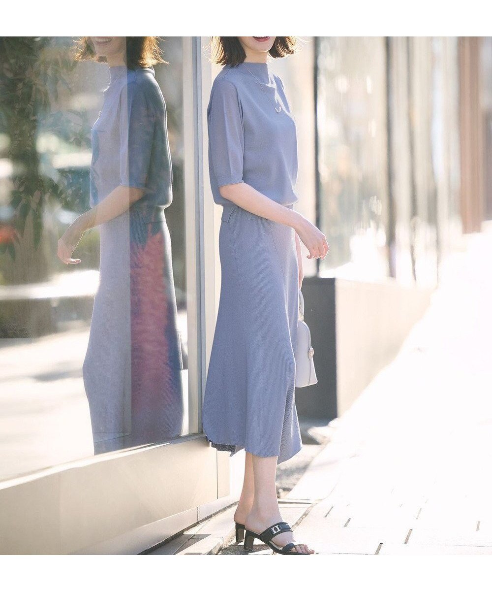 【エニィ スィス/any SiS】の【好印象企画】ニット セットアップ インテリア・キッズ・メンズ・レディースファッション・服の通販 founy(ファニー) 　ファッション　Fashion　レディースファッション　Fashion for Women　ワンピース　Dresses　おすすめ　Recommended / Our Picks　イレギュラーヘム　Irregular Hem　ウォッシャブル　Machine Washable　シンプル　Simple, Minimal　ストレッチ　Stretch, Stretchy Fabric　セットアップ　Set-Up, Coordinated Outfit　エレガント 上品　Elegant　夏　Summer　新作・新入荷　New Arrivals / New In　春　Spring　S/S・春夏　SS, Spring/Summer, Warm Season　ライトブルー|ID: prp329100004902864 ipo3291000000036693695