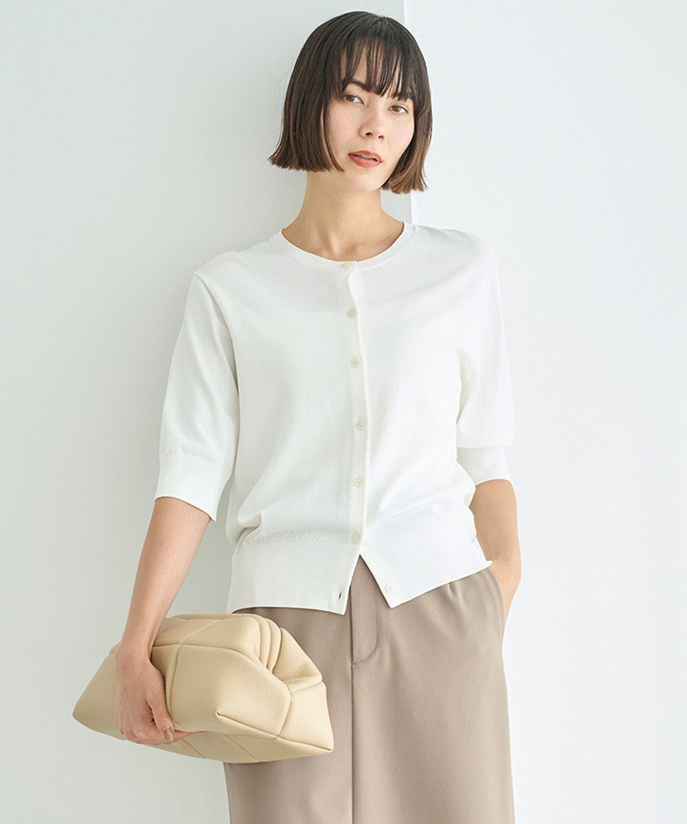 【アンフィーロ 自由区/UNFILO】のスゴ機能美 ハーフスリーブ カーディガン インテリア・キッズ・メンズ・レディースファッション・服の通販 founy(ファニー) 　ファッション　Fashion　レディースファッション　Fashion for Women　トップス・カットソー　Cut & Sew Tops　カーディガン・羽織り　Layered Style Cardigans　ウォッシャブル　Machine Washable　春　Spring　カーディガン　Cardigan, Knitwear　クロップド　Cropped, Short Length　クール　Cool, Chic　抗菌　Antibacterial, Bacteria-Resistant　ストレッチ　Stretch, Stretchy Fabric　スリーブ　Sleeve, Long Sleeve / Short Sleeve　定番　Standard, Basic Item　ハーフ　Half, Half-Length　バランス　Balance, Style Balance　半袖　Short Sleeve, Half Sleeve　S/S・春夏　SS, Spring/Summer, Warm Season　夏　Summer　エレガント 上品　Elegant　オフ|ID: prp329100004902887 ipo3291000000036693917