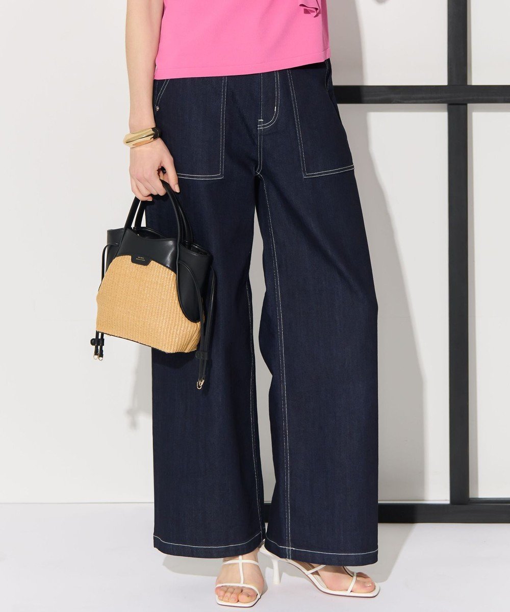 【23区/NIJYUSANKU】の【見上愛さん着用】23区 Summer DENIM ベイカーパンツ 人気、トレンドファッション・服の通販 founy(ファニー) 　ファッション　Fashion　レディースファッション　Fashion for Women　パンツ　Pants & Trousers　デニムパンツ・ジーンズ・美脚デニム　Denim Jeans & Pants　インディゴ　Indigo Denim　春　Spring　サマー　Summer, Summer Style　スタイリッシュ　Stylish, Fashionable　ストレッチ　Stretch, Stretchy Fabric　ストレート　Straight, Straight Cut　デニム　Denim, Jeans Material　トレンド　Trend, Trending Now　フロント　Front, Front Design　ブリーチ　Bleach, Washed Finish　プリント　Print, Printed Pattern　ポケット　Pocket, Pocket Detail　ワイド　Wide, Wide Fit　S/S・春夏　SS, Spring/Summer, Warm Season　おすすめ　Recommended / Our Picks　日本製　Made In Japan　夏　Summer　2026年　2026　 other-1|ID: prp329100004902903 ipo3291000000036694063