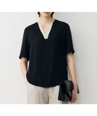 【アイシービー/iCB】のBackSatinAmunzen 5分袖Vネック配色ブラウス 人気、トレンドファッション・服の通販 founy(ファニー) ファッション Fashion レディースファッション Fashion for Women トップス・カットソー Cut & Sew Tops シャツ・ブラウス・オフィスカジュアル Elegant Blouses & Button-Ups Vネックトップス V-Neck Tops / V-Cut Neckline Shirts 春 Spring クール Cool, Chic サテン Satin, Glossy Fabric ドット Polka Dot, Dot Pattern 定番 Standard, Basic Item 人気 Popular, Best Seller プリント Print, Printed Pattern モチーフ Motif, Design Theme S/S・春夏 SS, Spring/Summer, Warm Season 夏 Summer セレモニー Ceremony 2026年 2026 thumbnail ブラック|ID: prp329100004902946 ipo3291000000036694410