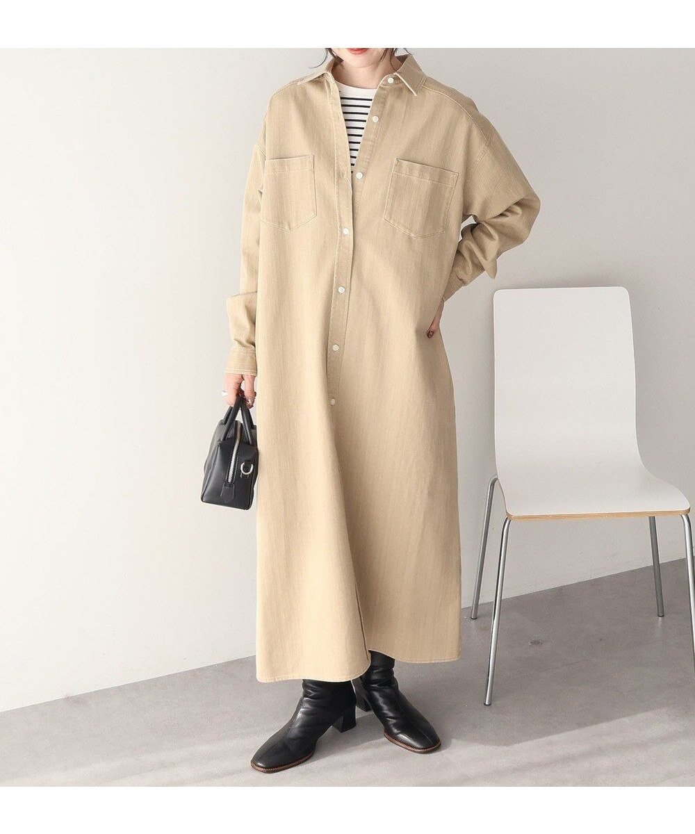 【アメリカンホリック/AMERICAN HOLIC】のデニムシャツワンピース インテリア・キッズ・メンズ・レディースファッション・服の通販 founy(ファニー) 　ファッション　Fashion　レディースファッション　Fashion for Women　ワンピース　Dresses　シャツワンピース / 1枚で着映えコーデ　Shirt Dresses　アメリカン　American Style　春　Spring　スタイリッシュ　Stylish, Fashionable　デニム　Denim, Jeans Material　ポケット　Pocket, Pocket Detail　リラックス　Relax, Relaxed Fit　S/S・春夏　SS, Spring/Summer, Warm Season　おすすめ　Recommended / Our Picks　夏　Summer　エレガント 上品　Elegant　2026年　2026　Beige|ID: prp329100004902962 ipo3291000000036694574