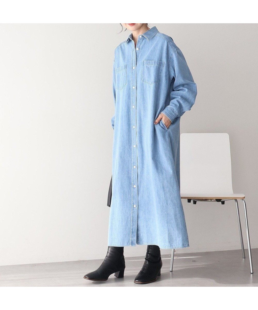 【アメリカンホリック/AMERICAN HOLIC】のデニムシャツワンピース インテリア・キッズ・メンズ・レディースファッション・服の通販 founy(ファニー) 　ファッション　Fashion　レディースファッション　Fashion for Women　ワンピース　Dresses　シャツワンピース / 1枚で着映えコーデ　Shirt Dresses　アメリカン　American Style　春　Spring　スタイリッシュ　Stylish, Fashionable　デニム　Denim, Jeans Material　ポケット　Pocket, Pocket Detail　リラックス　Relax, Relaxed Fit　S/S・春夏　SS, Spring/Summer, Warm Season　おすすめ　Recommended / Our Picks　夏　Summer　エレガント 上品　Elegant　2026年　2026　Light Indigo|ID: prp329100004902962 ipo3291000000036694578