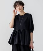 【23区/NIJYUSANKU】の【GLOW8月号掲載/洗える】ランダムフリルジャージー ペプラム カットソー ブラック系|ID: prp329100004906463 ipo3291000000036736564