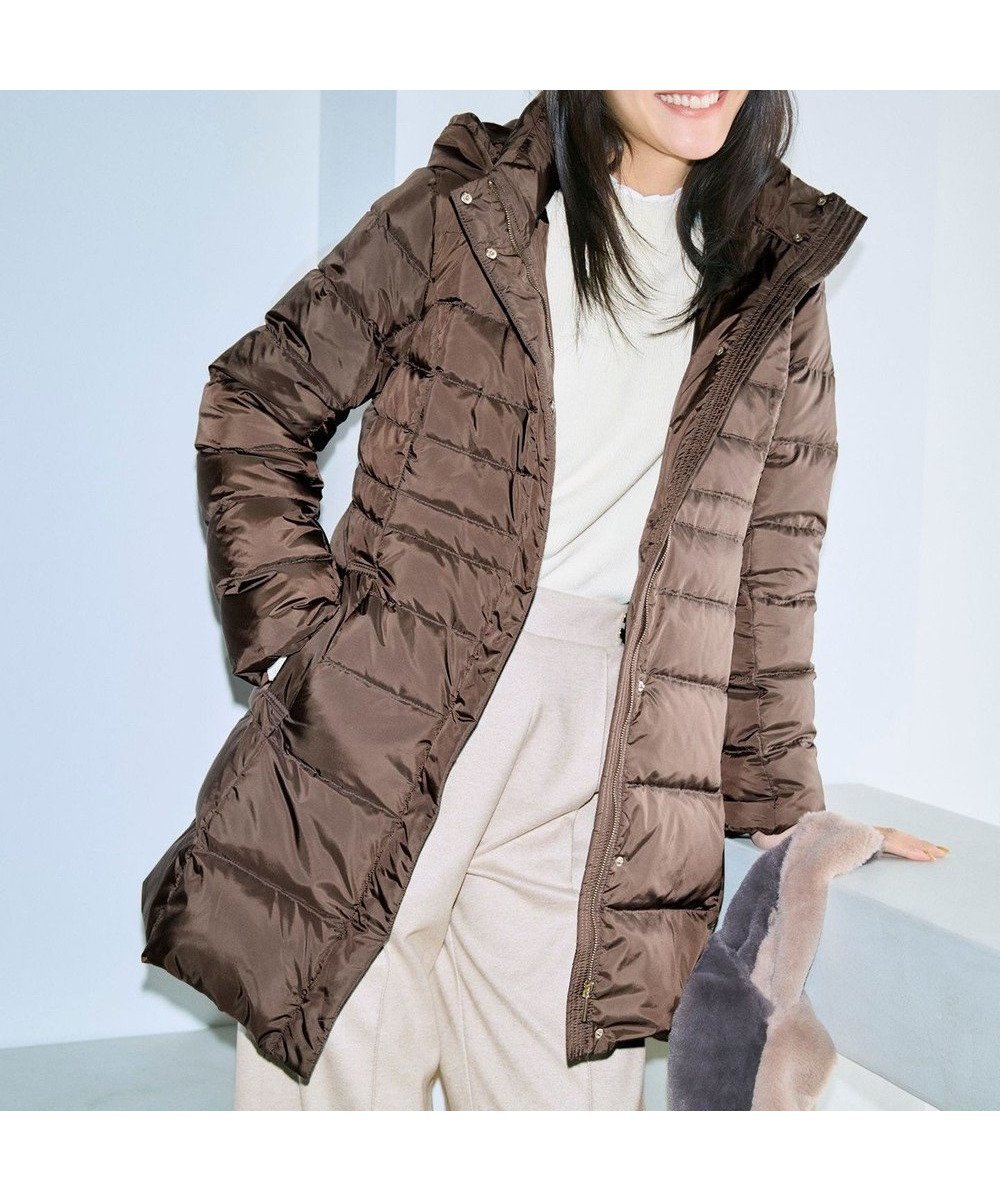 【エニィ スィス/any SiS】の【2WAY】シルキータフタロング ダウン インテリア・キッズ・メンズ・レディースファッション・服の通販 founy(ファニー) 　ファッション　Fashion　レディースファッション　Fashion for Women　アウター　Coat / Outerwear Collection　コート・ロングコート・ピーコート　Long Coats, Peacoats & More　レディースジャケット・軽アウター　Jackets　軽量　Lightweight, Ultra Light　シンプル　Simple, Minimal　ジャケット　Jacket, Outerwear　スタンド　Stand Collar, Upright Stand　スポーティ　Sporty, Casual Athletic　タフタ　Taffeta, Structured Fabric　ダウン　Down, Puffer　ドット　Polka Dot, Dot Pattern　バランス　Balance, Style Balance　フェザー　Feather, Feather Detail　プリント　Print, Printed Pattern　プレート　Plate, Dish　ポケット　Pocket, Pocket Detail　防寒　Cold Protection, Winter-Ready　ミックス　Mix, Mixed Style　A/W・秋冬　Autumn/Winter　おすすめ　Recommended / Our Picks　エレガント 上品　Elegant　新作・新入荷　New Arrivals / New In　ブラウン|ID: prp329100004906489 ipo3291000000036736766