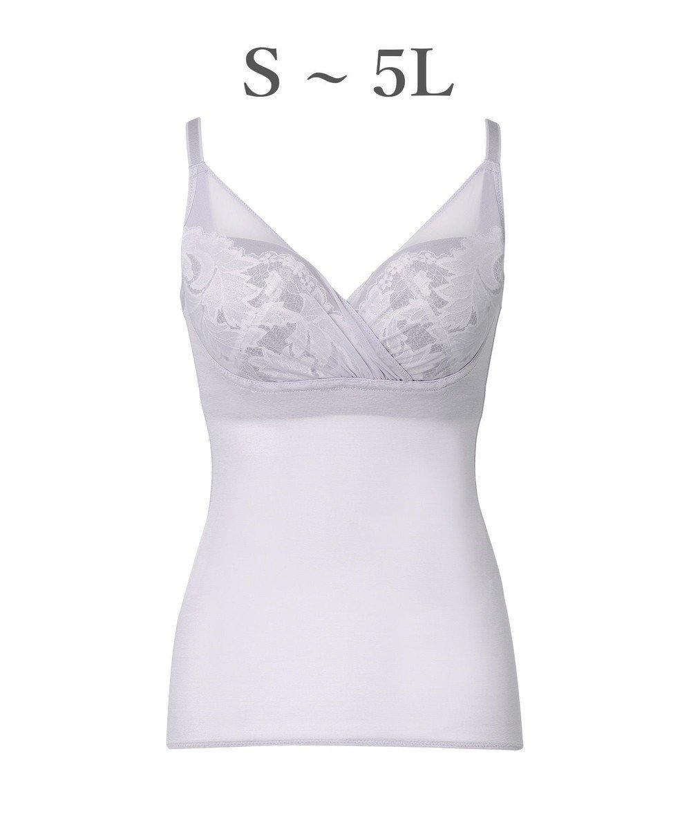 【ブラデリス ニューヨーク/BRADELIS New York】の【BRADELIS NewYork peace / ノンワイヤー】綿さらタッチ!ナチュラルフィットブラキャミ25 ブラデリス 補正 下着 カップ付き ブラトップ キャミソール インテリア・キッズ・メンズ・レディースファッション・服の通販 founy(ファニー) 　ファッション　Fashion　レディースファッション　Fashion for Women　トップス・カットソー　Cut & Sew Tops　キャミソール&ノースリーブ　Camisoles & Sleeveless Tops　下着・ランジェリー　Lingerie & Intimates　アンダーウェア・ベースインナー・肌着　Underwear / Base Layer / Undergarments　アンダー　Underwear Essentials　インナー　Innerwear　キャミソール　Camisole, Spaghetti Strap Top　ショーツ　Shorts, Short Pants　パターン　Pattern, Design Print　フィット　Fit, Slim Fit　ポケット　Pocket, Pocket Detail　メッシュ　Mesh, Net Fabric　ランジェリー　Lingerie, Intimate Wear　リーフ　Leaf, Botanical Leaf　レース　Lace, Lace Fabric　ワイヤー　Wire, Wired Bra　おすすめ　Recommended / Our Picks　筋トレ・ボディメイク　Workout / Body Make / Fitness　ラベンダーグレー|ID: prp329100004906574 ipo3291000000036737353