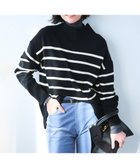 【アンフィーロ 自由区/UNFILO】のカシミヤブレンド ハイネックニット 人気、トレンドファッション・服の通販 founy(ファニー) ファッション Fashion レディースファッション Fashion for Women トップス・カットソー Cut & Sew Tops ニット Knit Tops & Sweaters ウォッシャブル Machine Washable スリット Slit, Slit Detail セーター Sweater, Knitwear ハイネック High Neck, Mock Neck ラウンド Round, Round Neck A/W・秋冬 Autumn/Winter thumbnail ブラックボーダー|ID: prp329100004906580 ipo3291000000036737381