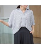 【エニー/ANY】の【新色追加】スキッパーネック袖タックブラウス 人気、トレンドファッション・服の通販 founy(ファニー) ファッション Fashion レディースファッション Fashion for Women トップス・カットソー Cut & Sew Tops シャツ・ブラウス・オフィスカジュアル Elegant Blouses & Button-Ups スキッパー Skipper, Open Collar ストライプ Stripe, Striped Pattern デニム Denim, Jeans Material フェミニン Feminine, Girly 夏 Summer 春 Spring S/S・春夏 SS, Spring/Summer, Warm Season 無地 Plain, Solid Color thumbnail ブルーストライプ|ID: prp329100004906599 ipo3291000000036737518