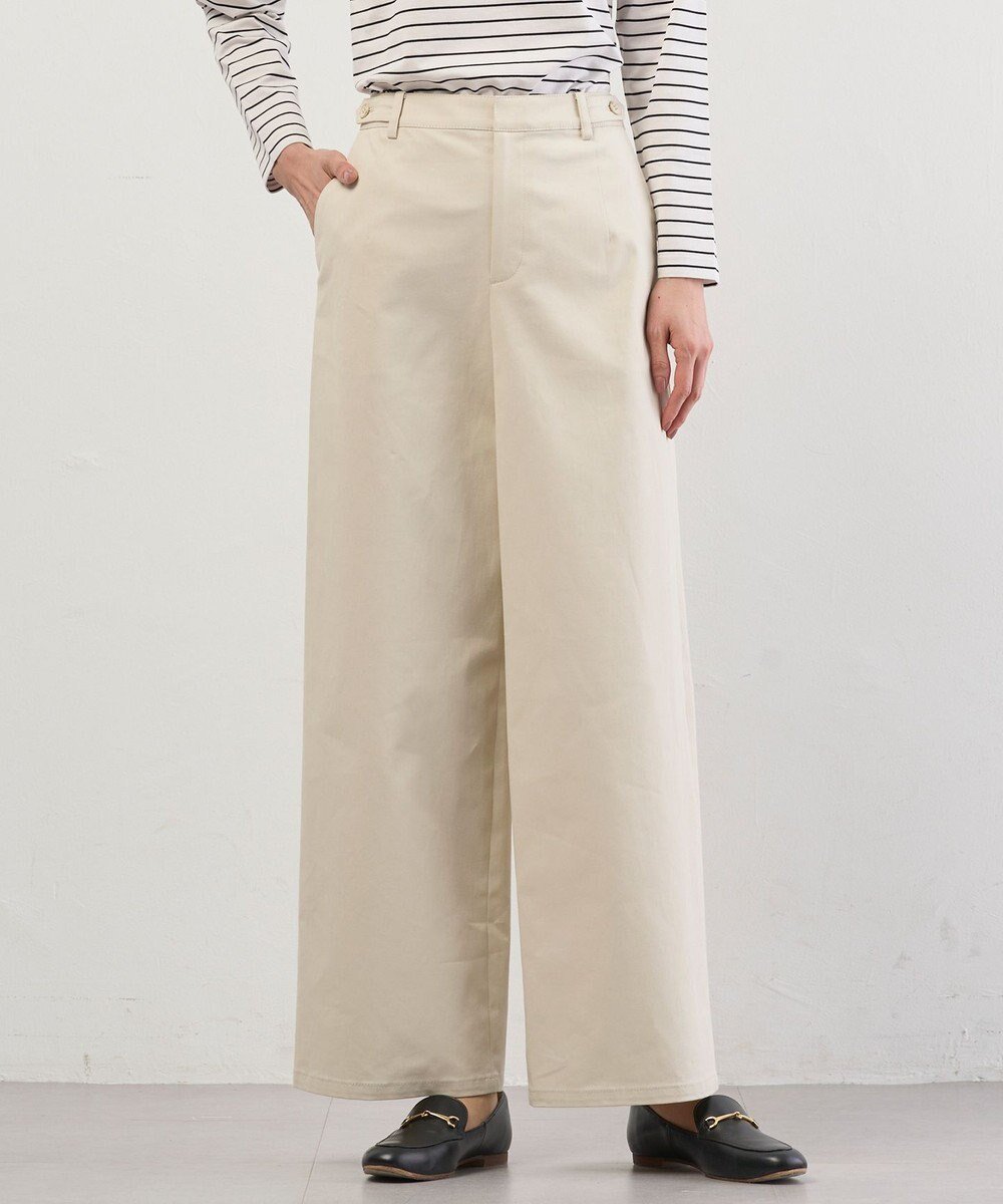 【ジェイ プレス/J.PRESS】のチノストレッチ ワイドパンツ インテリア・キッズ・メンズ・レディースファッション・服の通販 founy(ファニー) 　ファッション　Fashion　レディースファッション　Fashion for Women　パンツ　Pants & Trousers　シンプル　Simple, Minimal　ストレッチ　Stretch, Stretchy Fabric　トレンド　Trend, Trending Now　ベーシック　Basic, Essential　ワイド　Wide, Wide Fit　夏　Summer　S/S・春夏　SS, Spring/Summer, Warm Season　A/W・秋冬　Autumn/Winter　アイボリー系|ID: prp329100004907804 ipo3291000000036757253