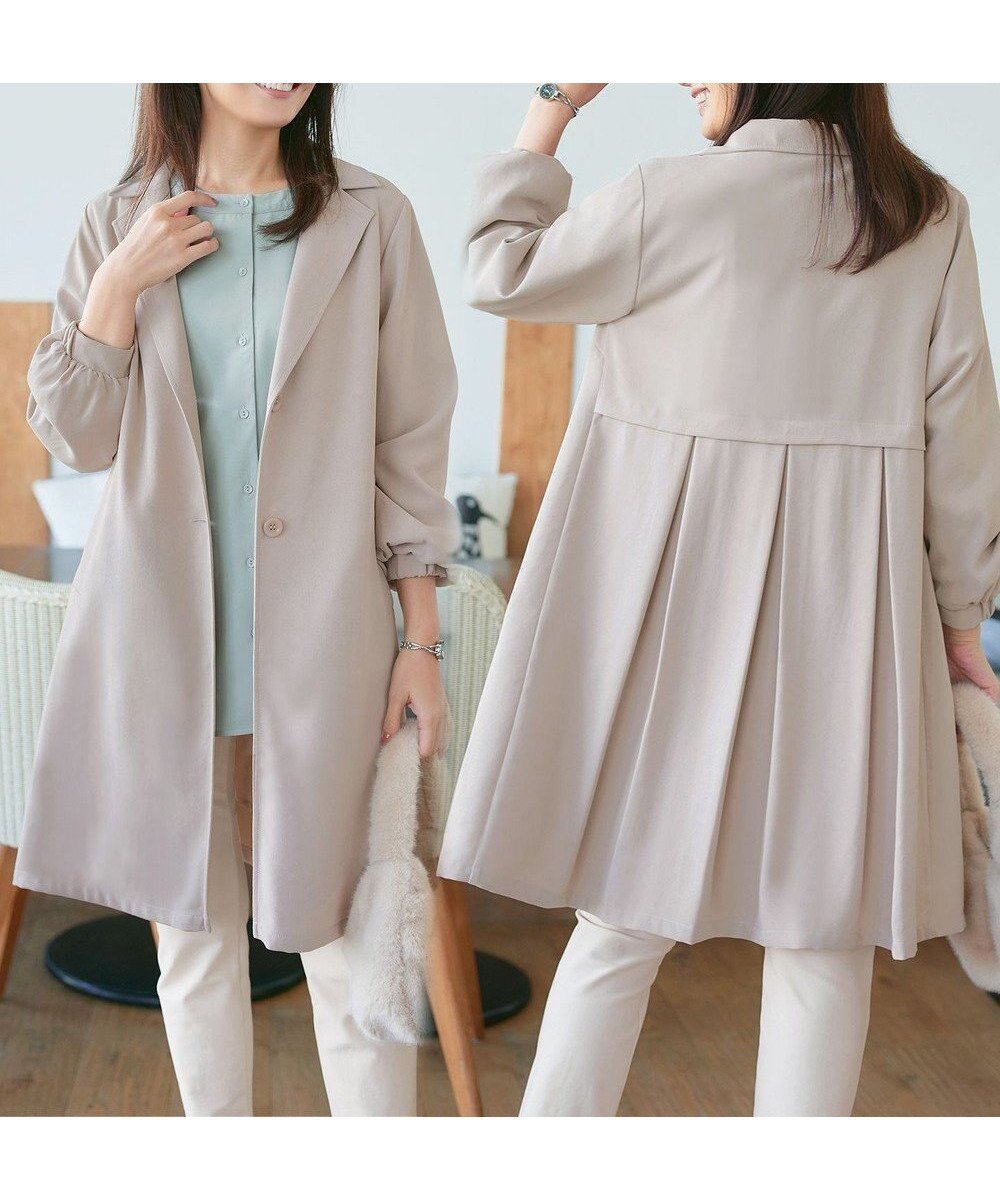 【ティアクラッセ/Tiaclasse】のバックプリーツパフスリーブコート 人気、トレンドファッション・服の通販 founy(ファニー) 　ファッション　Fashion　レディースファッション　Fashion for Women　アウター　Coat / Outerwear Collection　コート・ロングコート・ピーコート　Long Coats, Peacoats & More　レディースジャケット・軽アウター　Jackets　トレンチコート / 春秋の定番アウター　Trench Coats　アクセサリー　Fashion Accessories　インナー　Innerwear　春　Spring　洗える　Machine Washable　秋　Autumn　シューズ　Shoes, Footwear　ジャケット　Jacket, Outerwear　スリーブ　Sleeve, Long Sleeve / Short Sleeve　とろみ　Fluid, Flowy Fabric　テーラード　Tailored, Tailored Fit　トレンチ　Trench, Trench Coat　フェミニン　Feminine, Girly　フレア　Flare, Flared　プリーツ　Pleats, Pleated　ポケット　Pocket, Pocket Detail　ロング　Long, Long-Length　冬　Winter / This Winter　A/W・秋冬　Autumn/Winter　再入荷　Restock / Back in Stock　エレガント 上品　Elegant　新作・新入荷　New Arrivals / New In　ビジネス 仕事 通勤　Business / Work / Commuting　 other-1|ID: prp329100004910746 ipo3291000000036795126